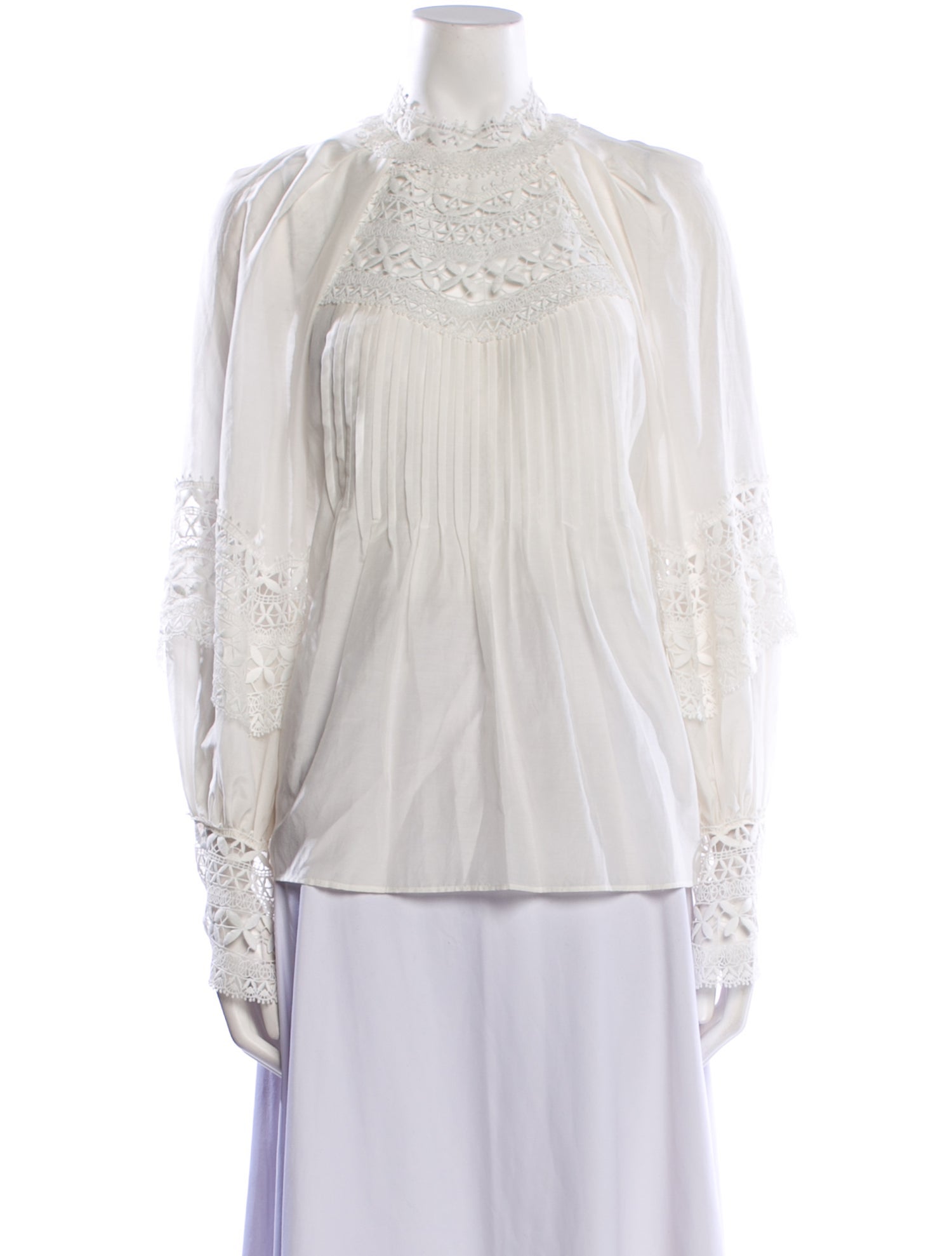 Ungaro Paris Mock Neck Long Sleeve Blouse