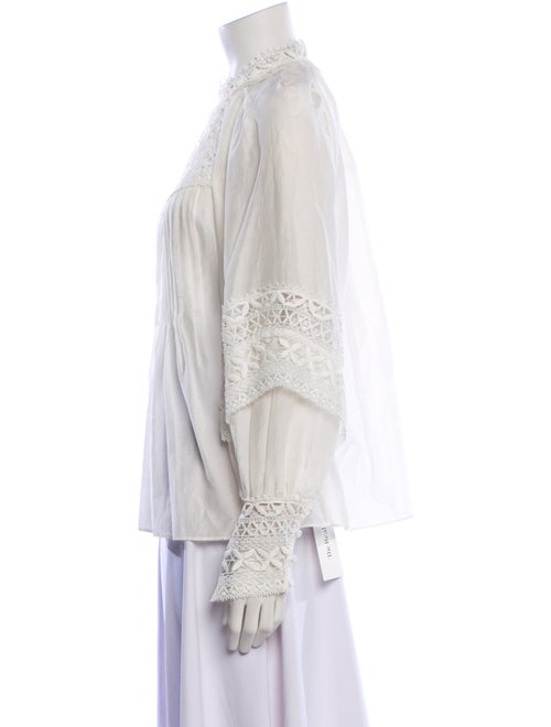 Ungaro Paris Mock Neck Long Sleeve Blouse