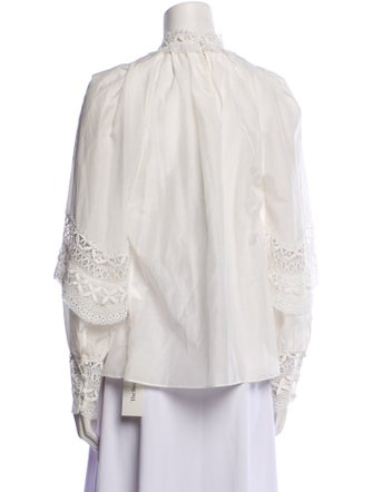 Ungaro Paris Mock Neck Long Sleeve Blouse