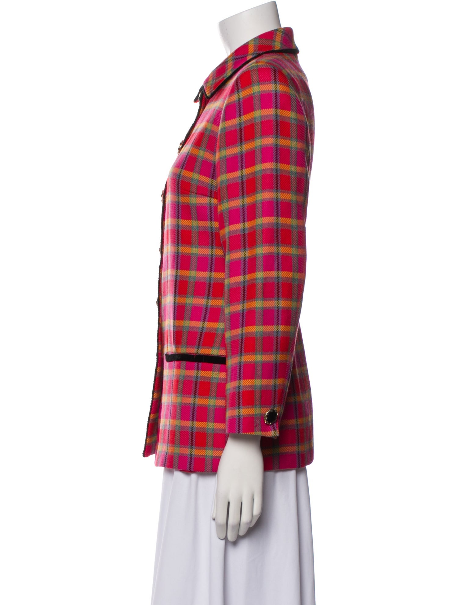 Ungaro Paris Wool Plaid Print Blazer