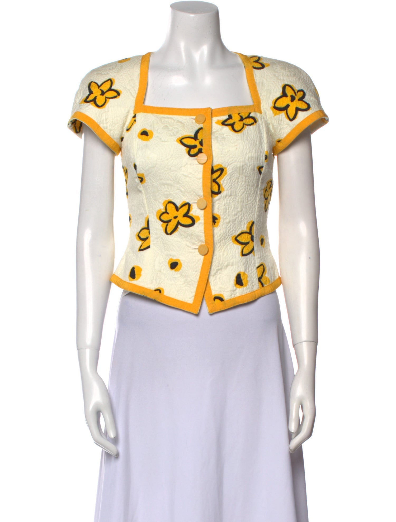 Ungaro Paris Printed Square Neckline Crop Top