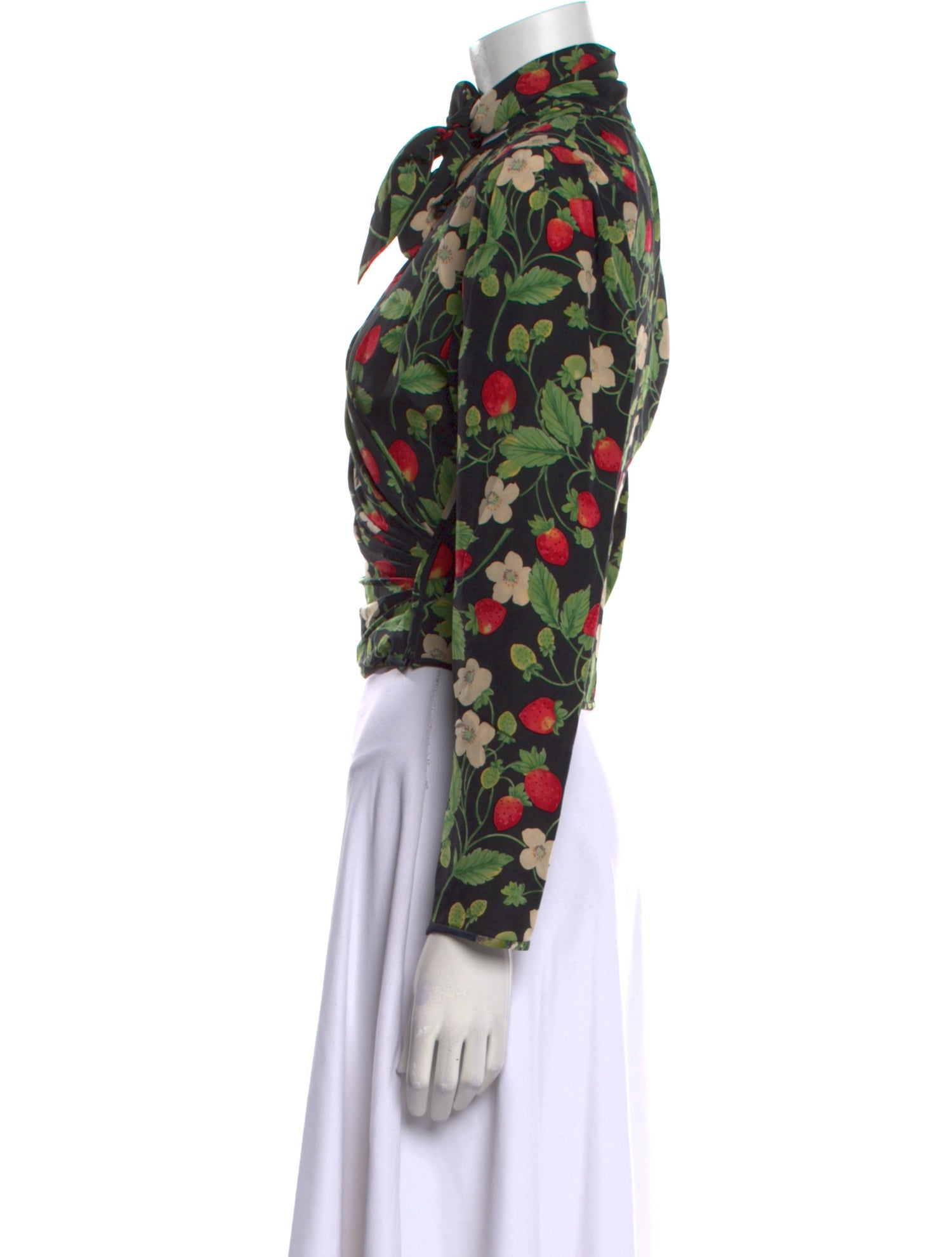 Ungaro Paris Floral Print Mock Neck Crop Top