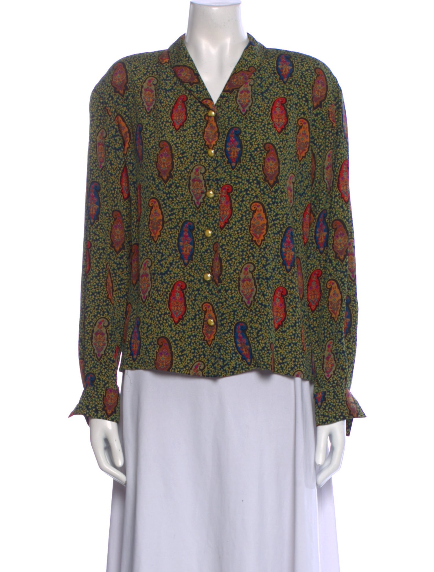 Ungaro Paris Printed V-Neck Blouse