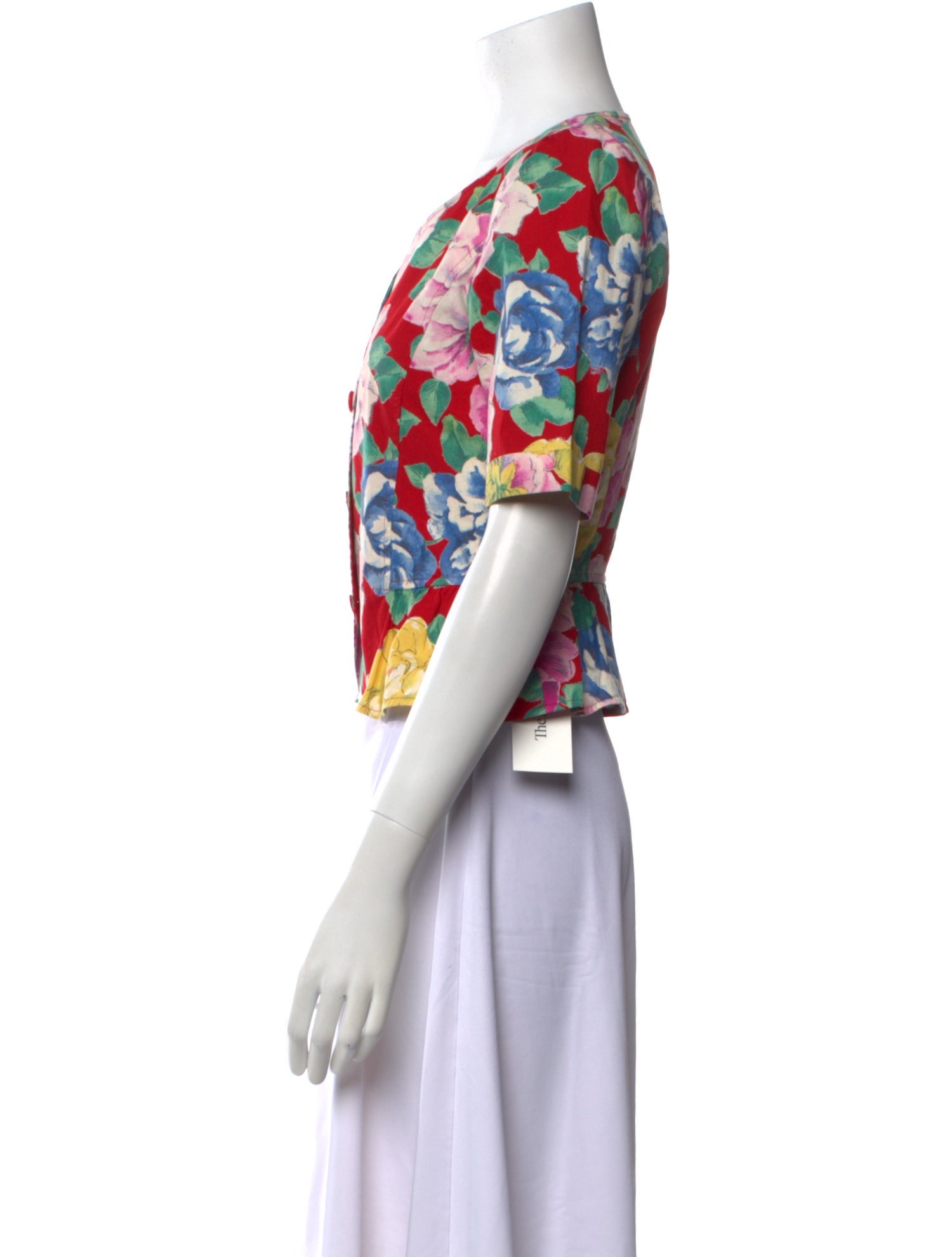 Ungaro Paris Floral Print V-Neck Crop Top