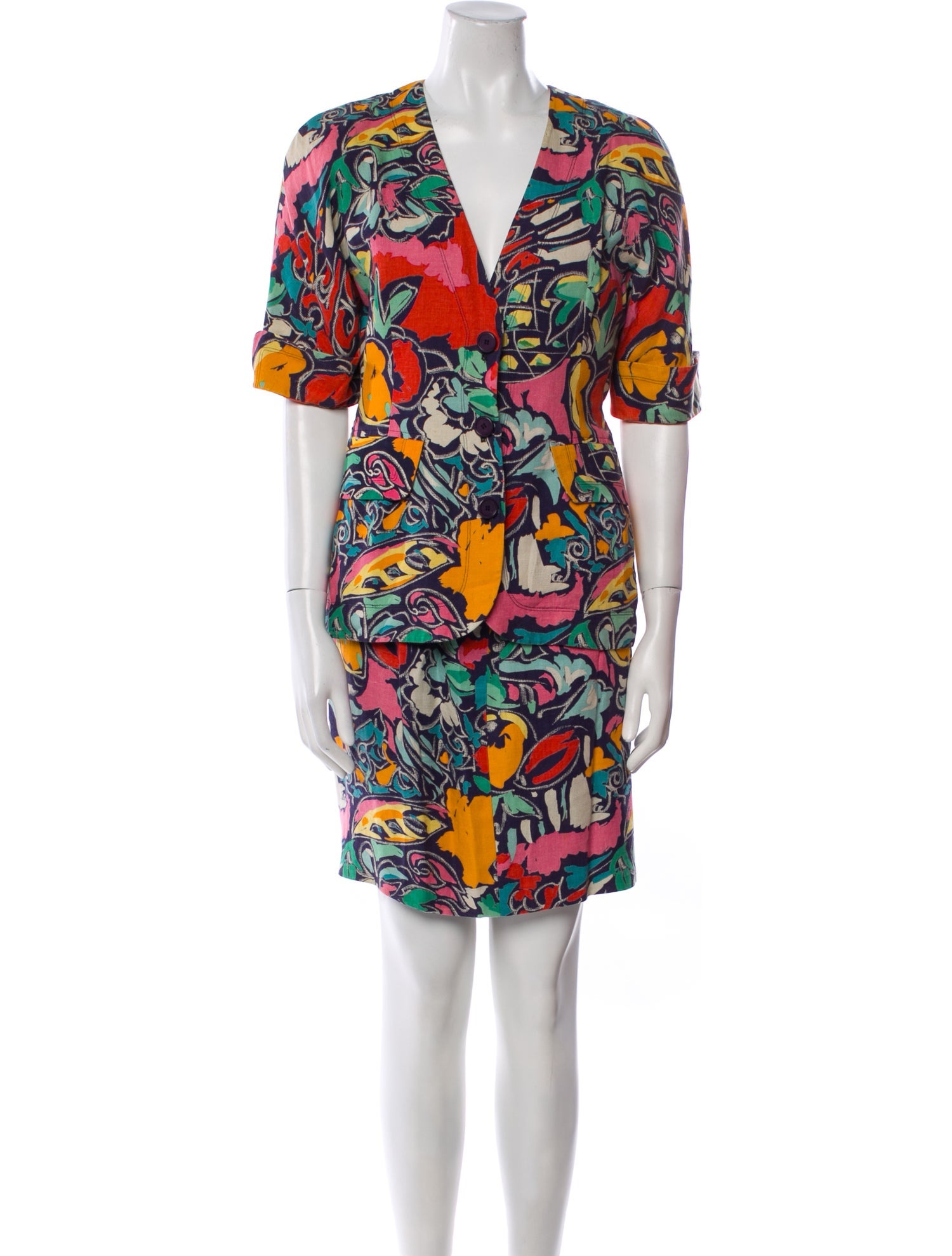 Ungaro Paris Vintage Printed Skirt Set