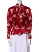 Ungaro Paris Floral Print Tie Neck Blouse