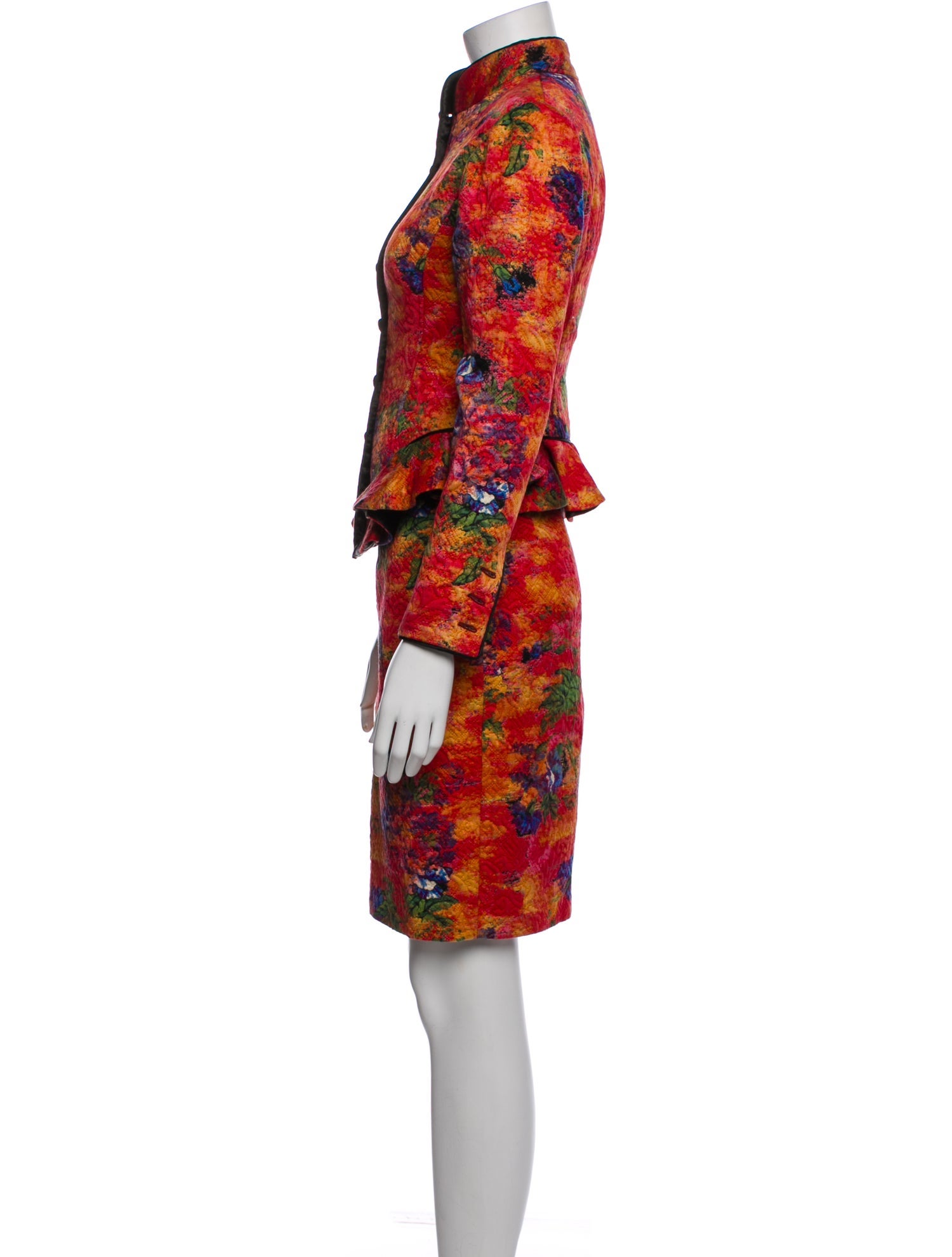 Ungaro Paris Printed Embroidered Accent Skirt Set