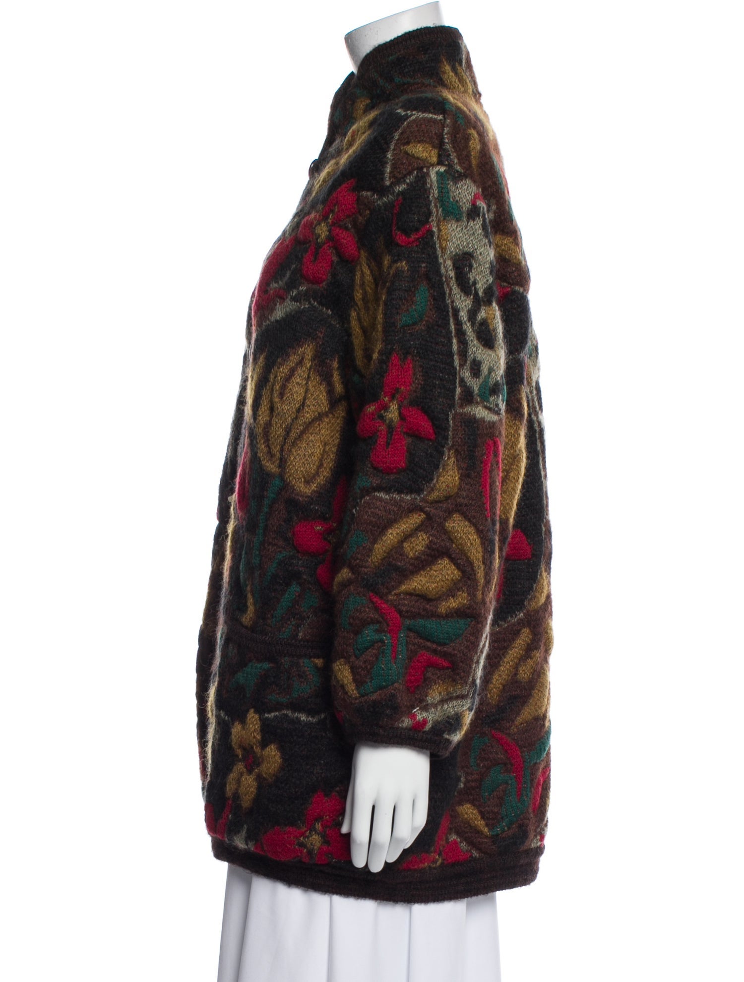 Ungaro Paris Floral Print Faux Fur Coat