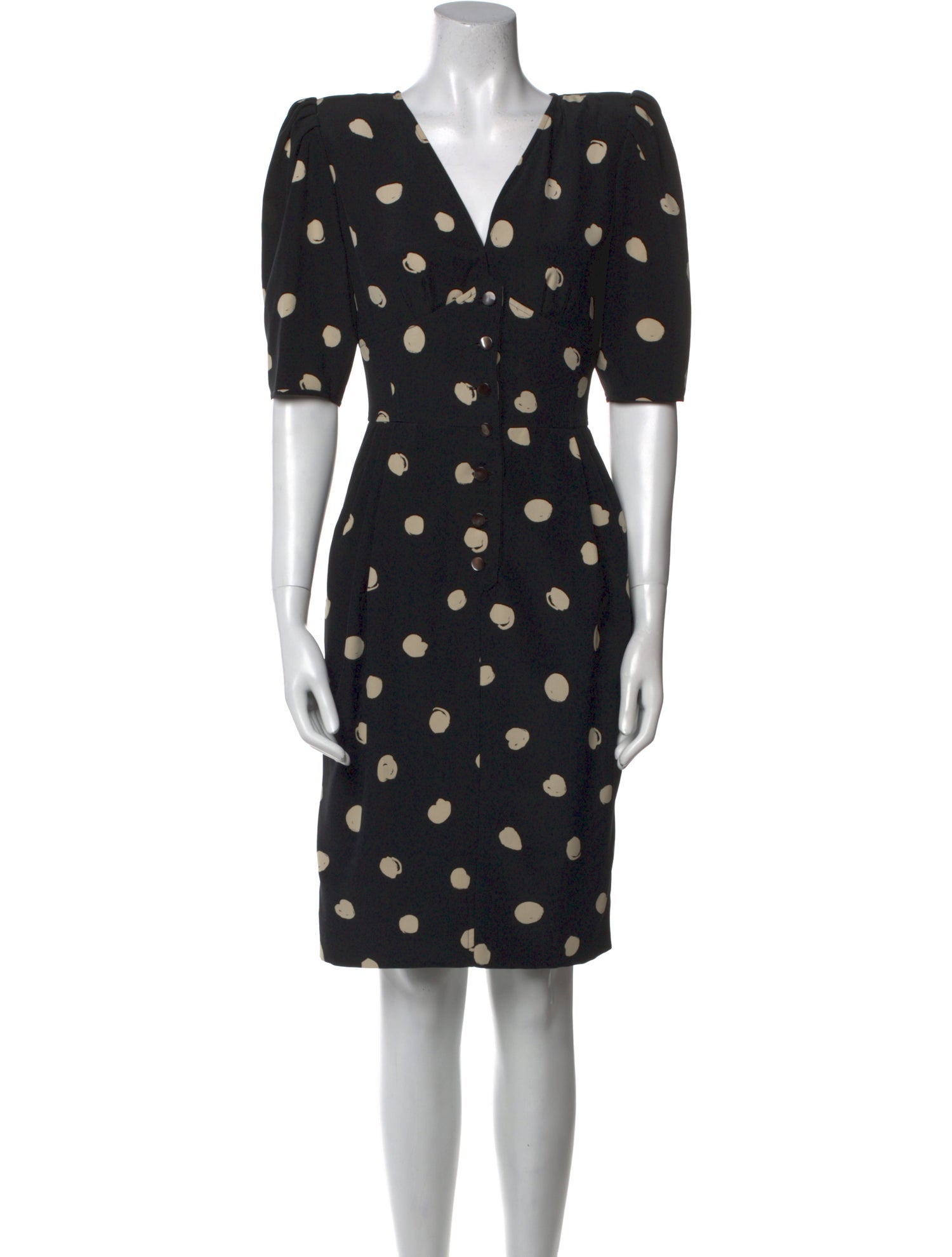 Ungaro Paris Polka Dot Print Knee-Length Dress