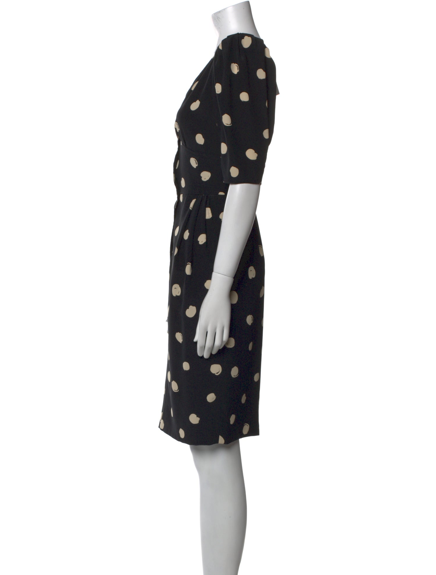 Ungaro Paris Polka Dot Print Knee-Length Dress