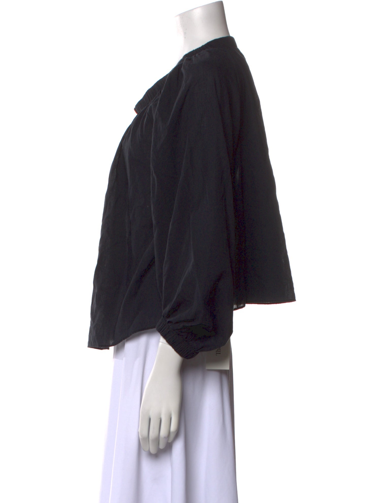 unsubscribed Scoop Neck Three-Quarter Sleeve Blouse