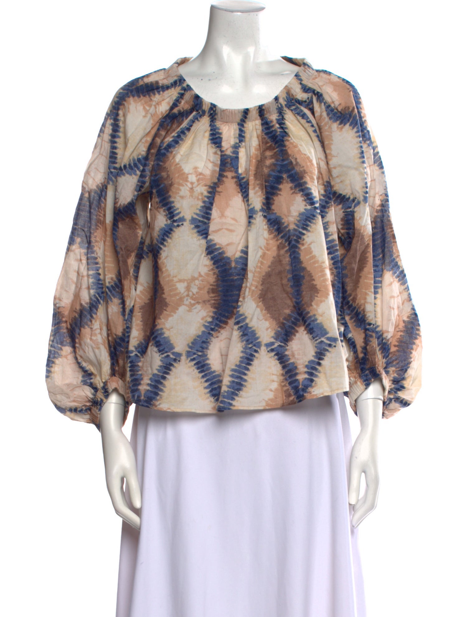 unsubscribed Printed Scoop Neck Blouse