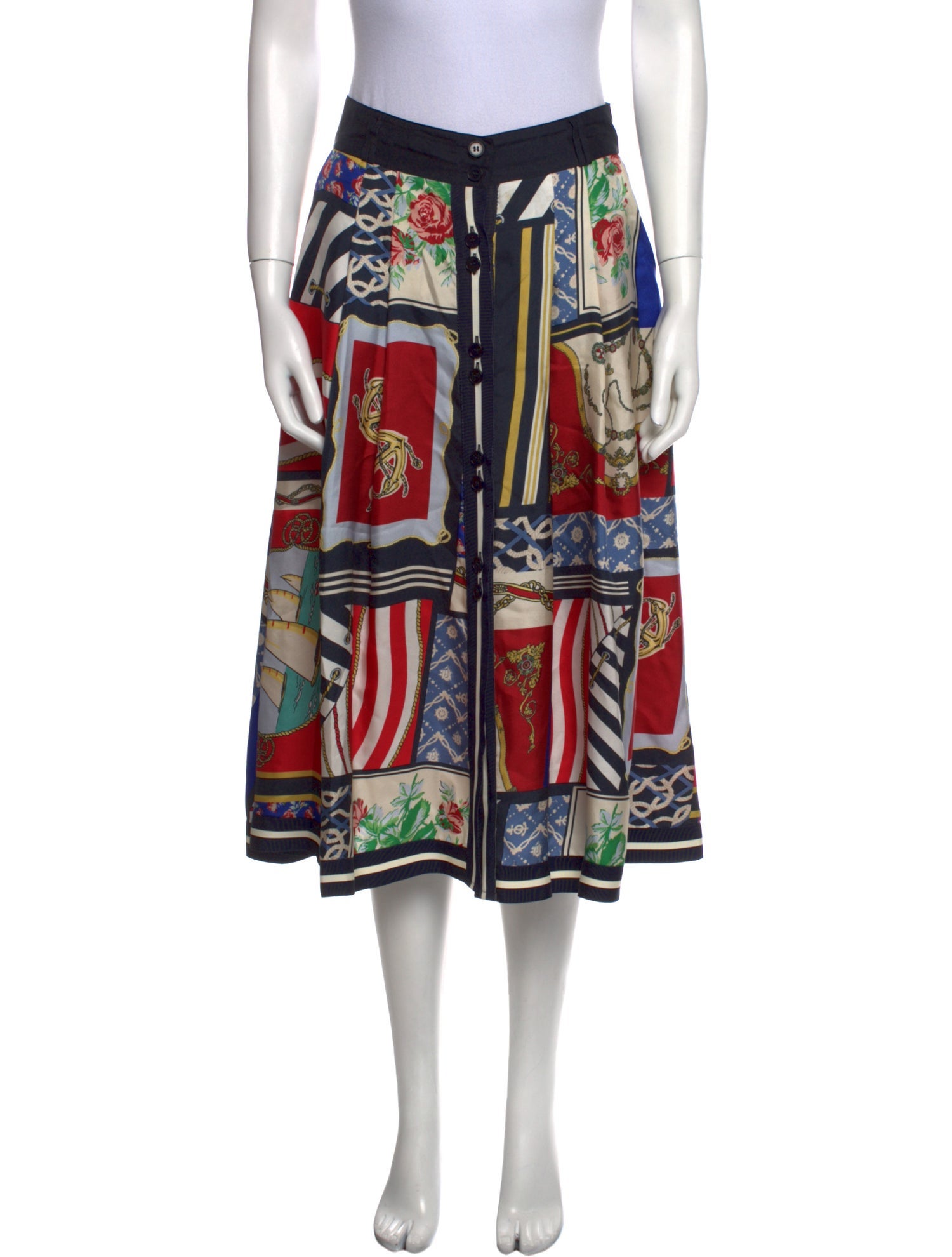 unsubscribed Silk Knee-Length Skirt