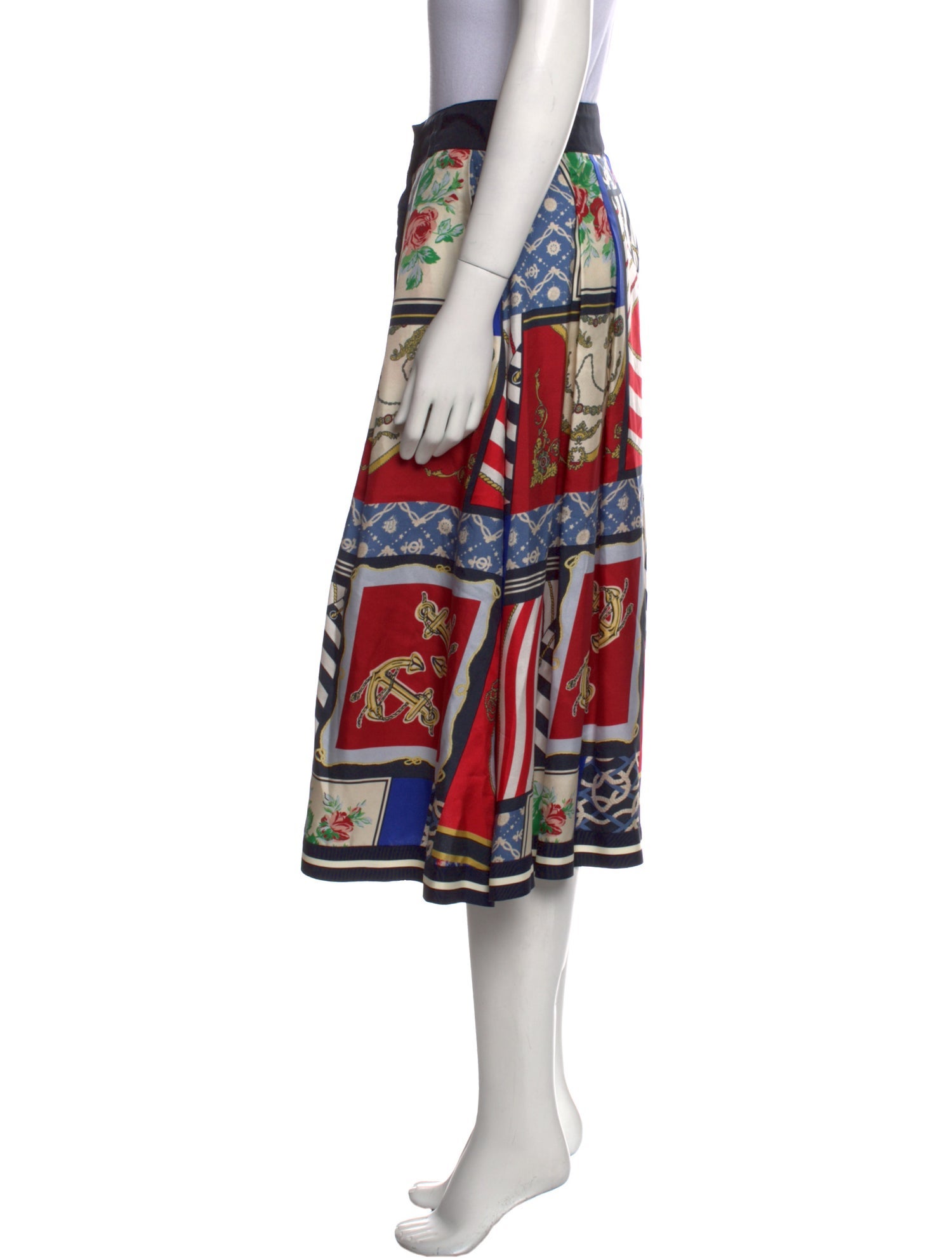 unsubscribed Silk Knee-Length Skirt