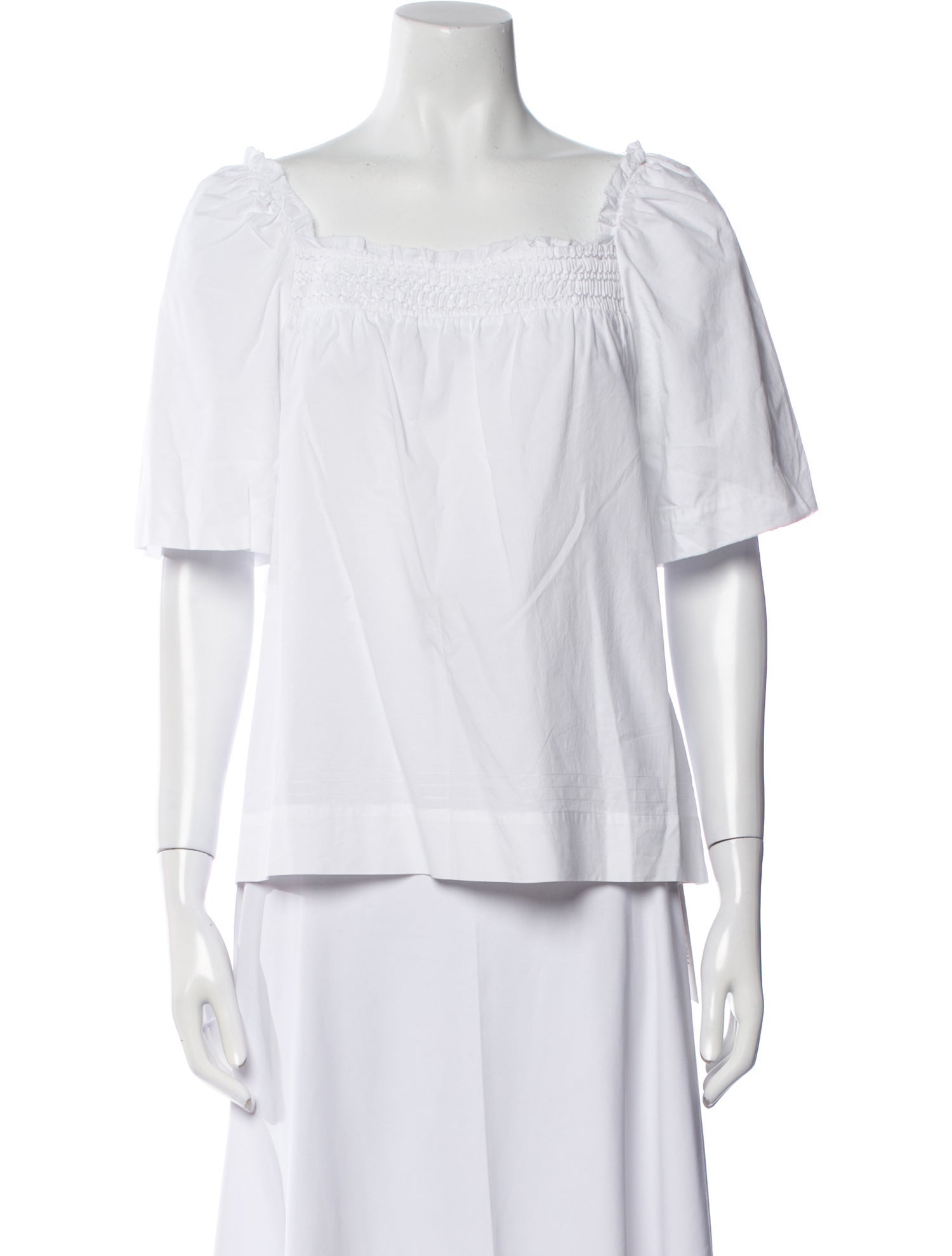 unsubscribed Square Neckline Short Sleeve Blouse