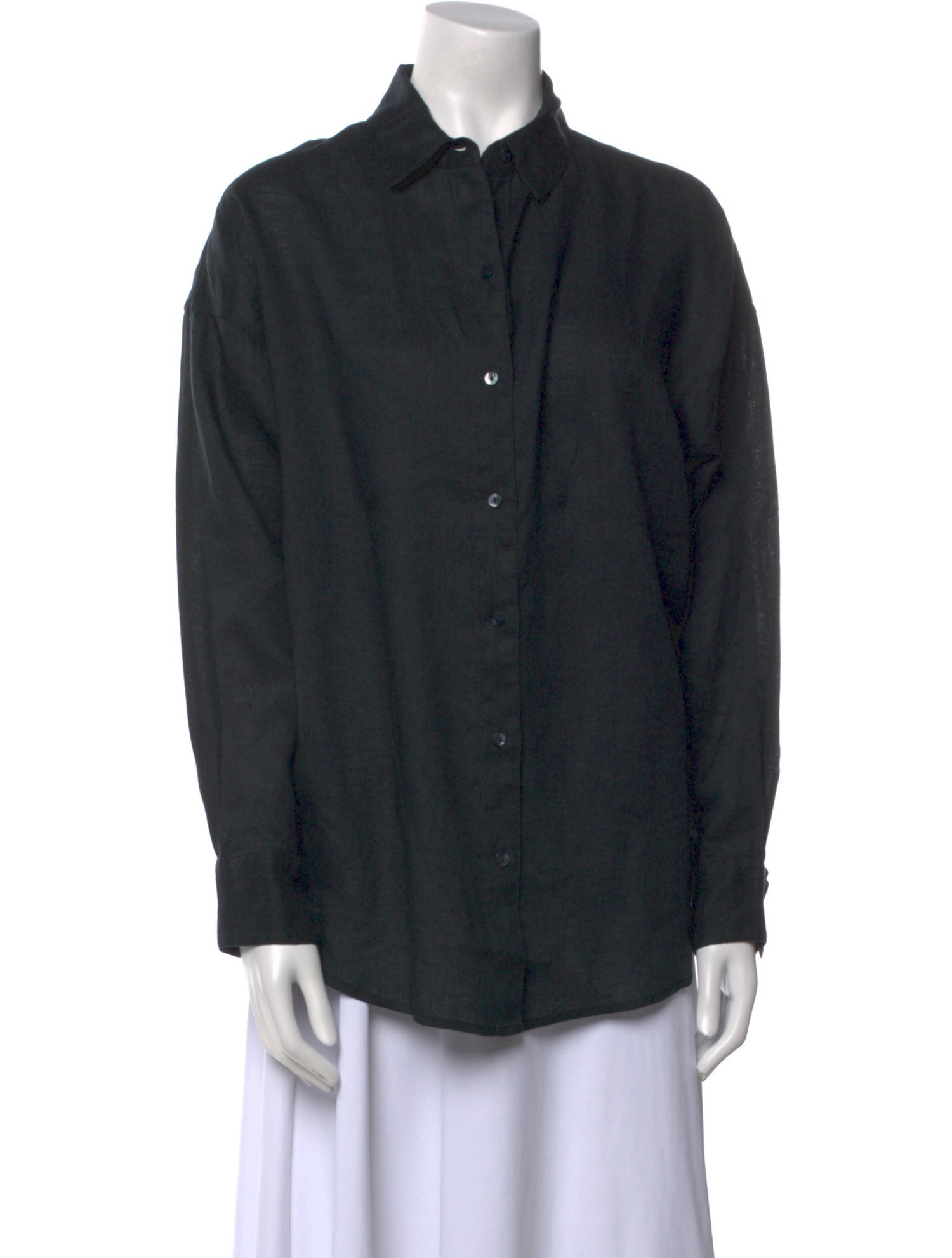 unsubscribed Linen Long Sleeve Button-Up Top w/ Tags
