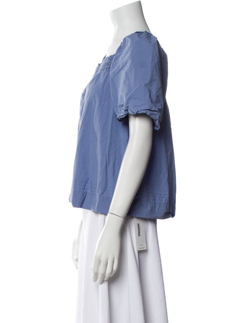 unsubscribed Square Neckline Short Sleeve Blouse