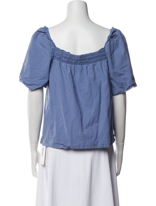 unsubscribed Square Neckline Short Sleeve Blouse