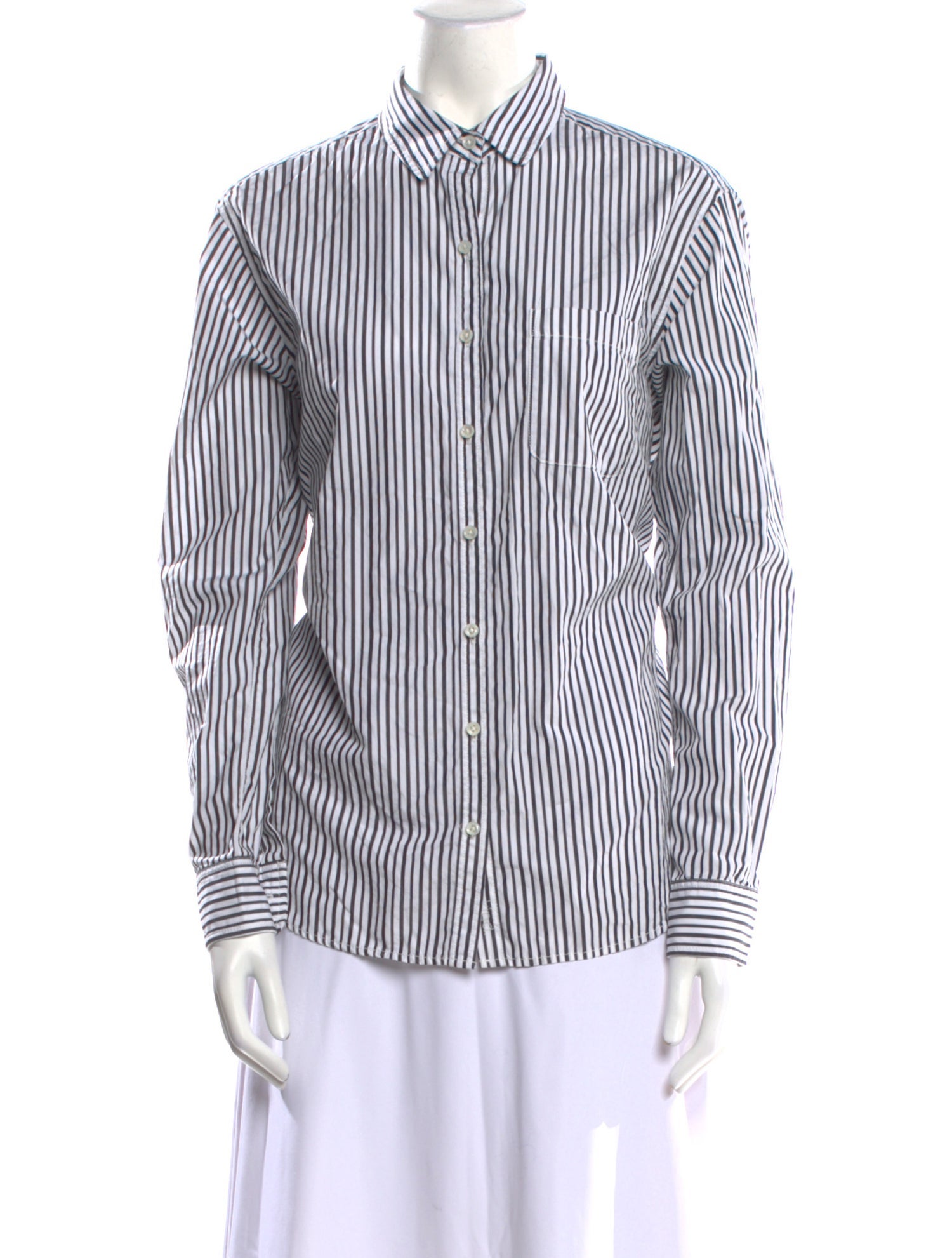 unsubscribed Striped Long Sleeve Button-Up Top