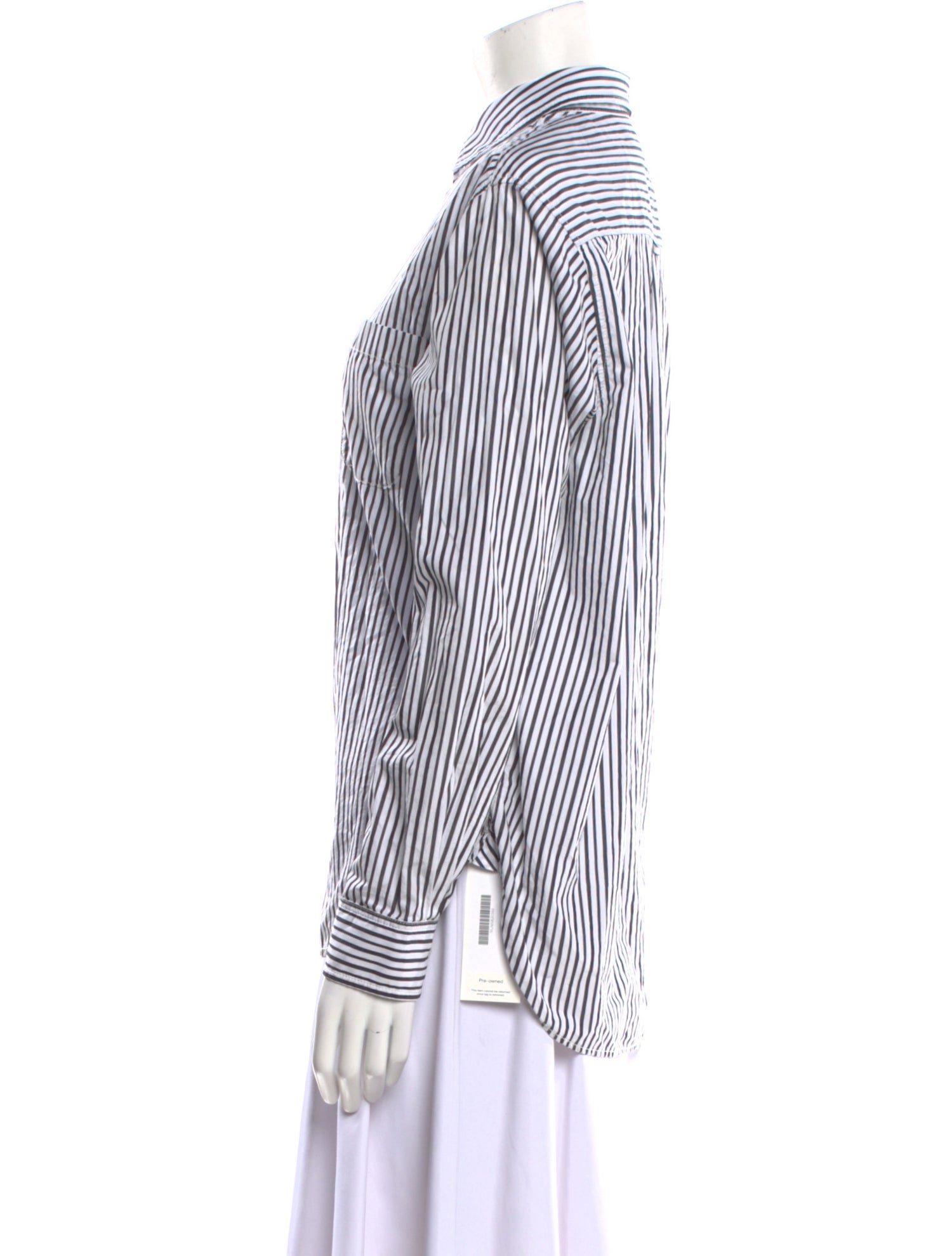 unsubscribed Striped Long Sleeve Button-Up Top