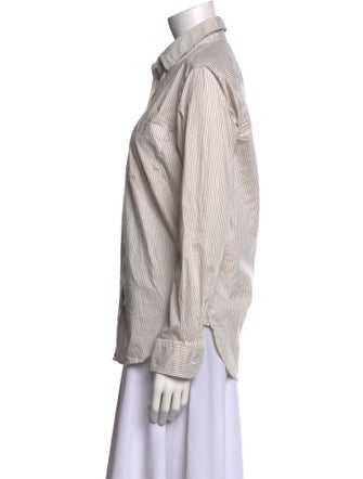 unsubscribed Striped Long Sleeve Button-Up Top