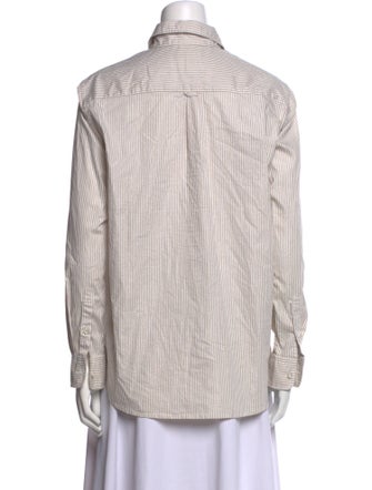 unsubscribed Striped Long Sleeve Button-Up Top