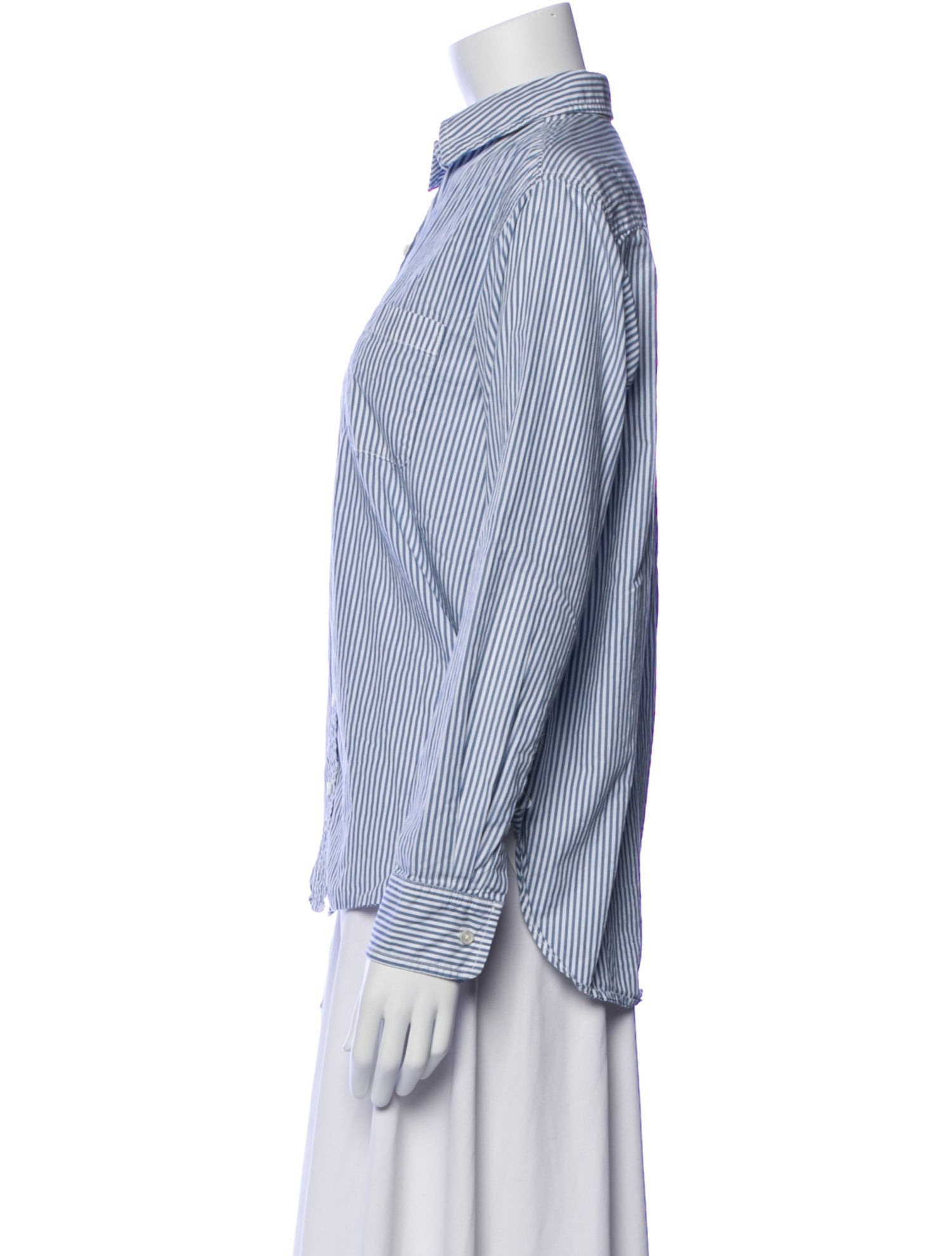 unsubscribed Striped Long Sleeve Button-Up Top