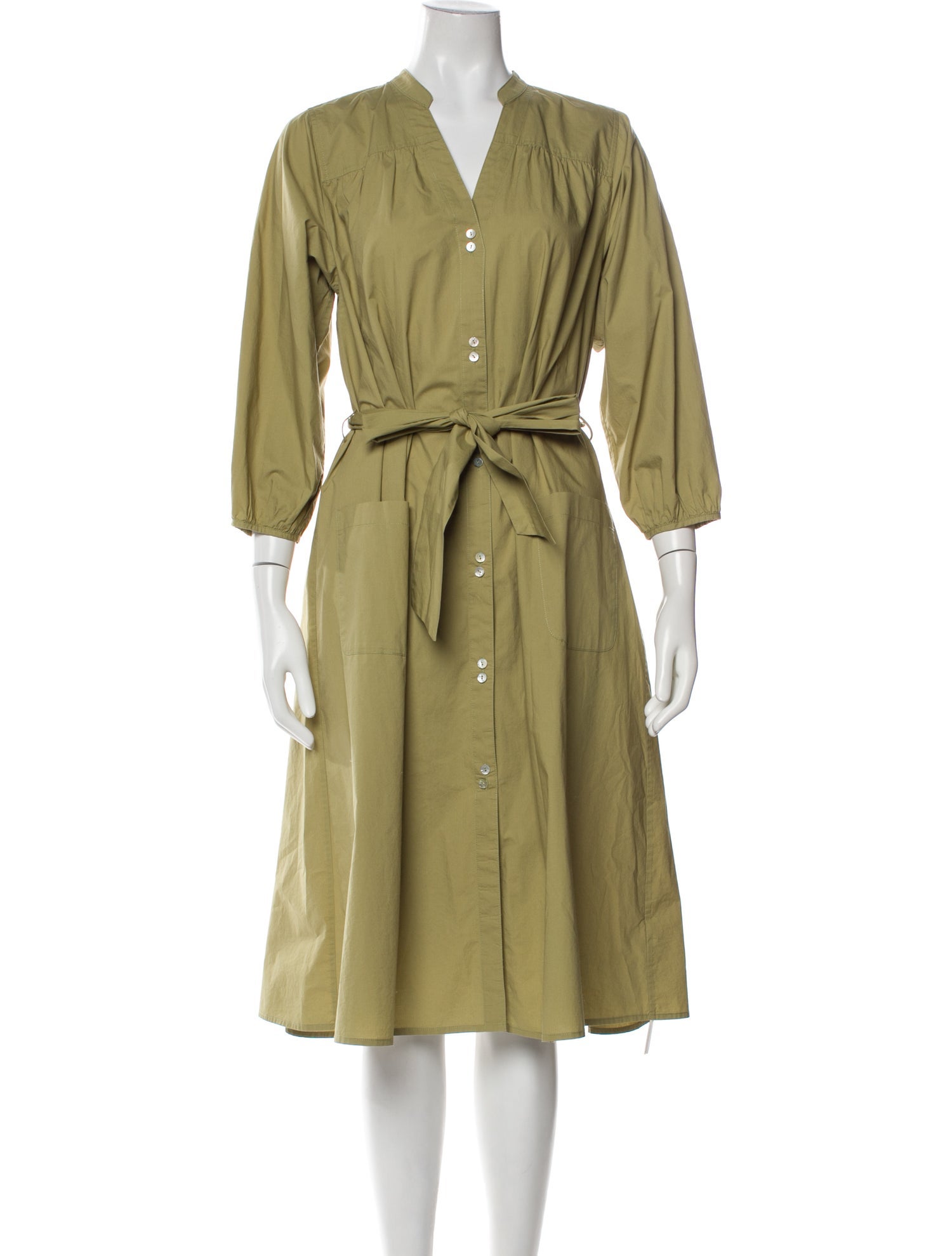 unsubscribed V-Neck Midi Length Dress