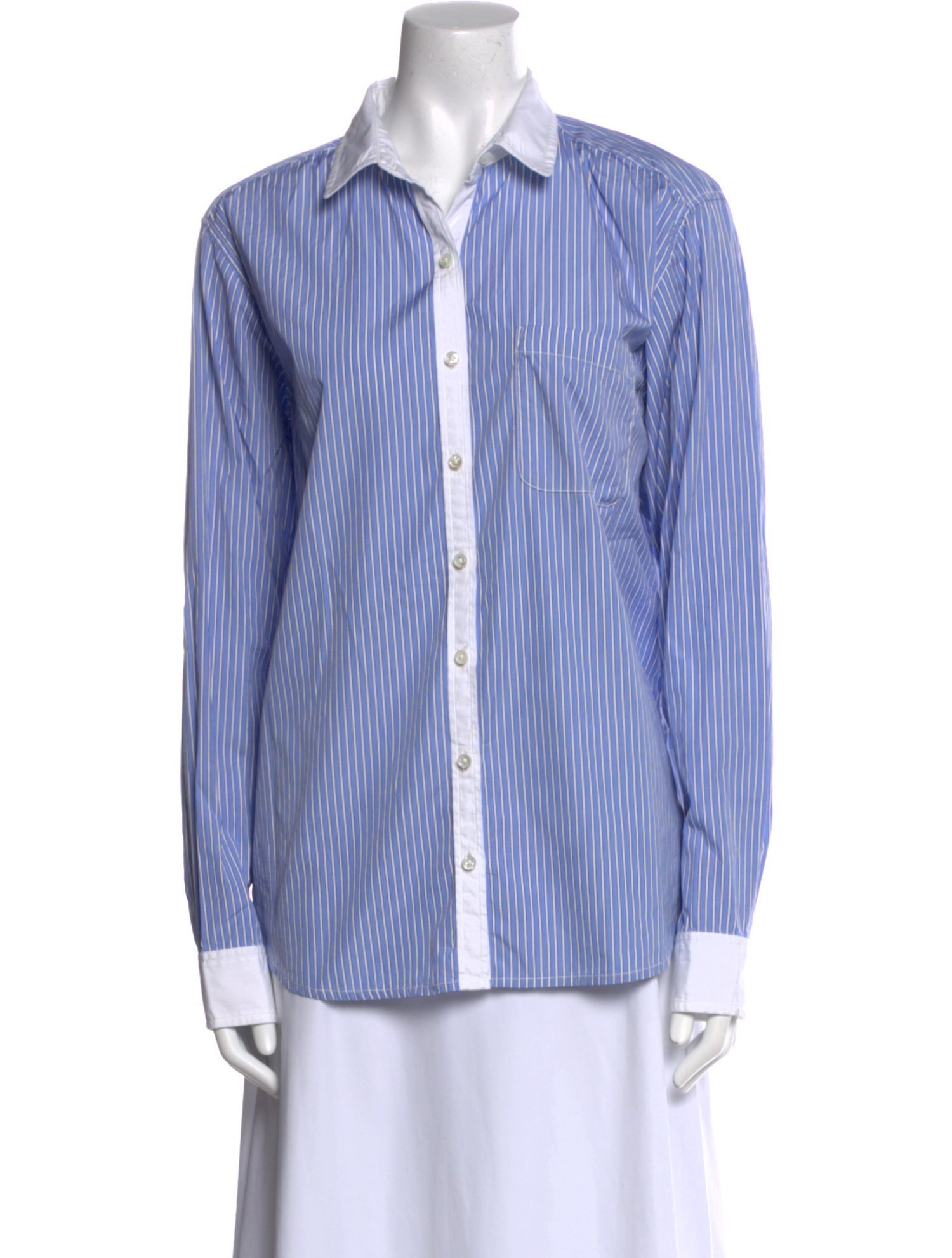 unsubscribed Striped Long Sleeve Button-Up Top
