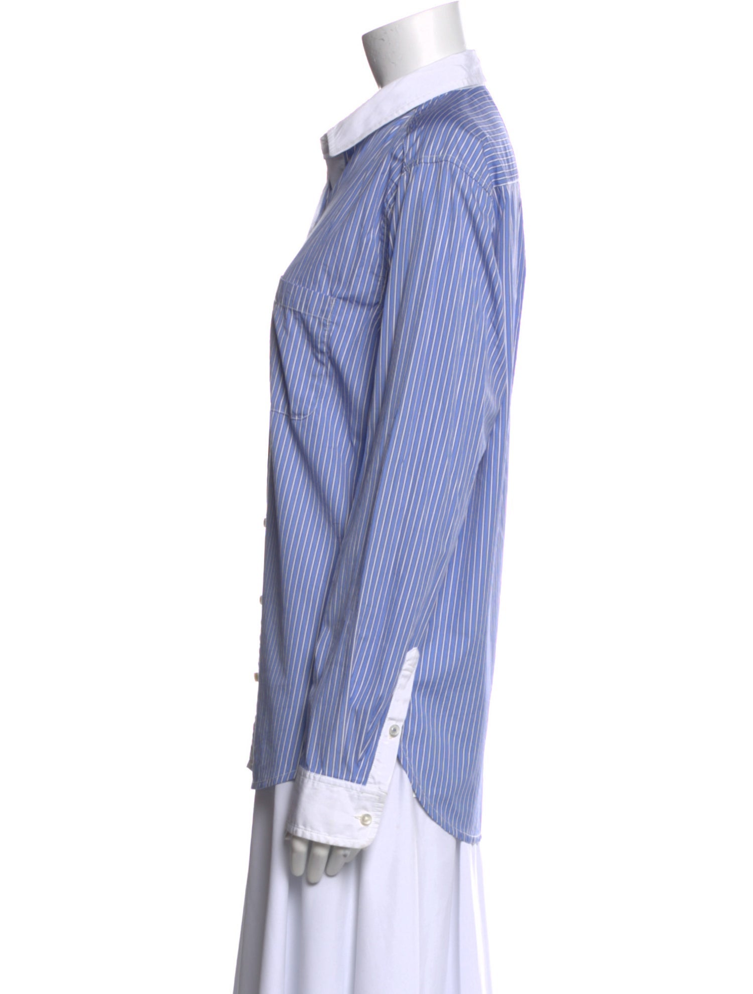 unsubscribed Striped Long Sleeve Button-Up Top