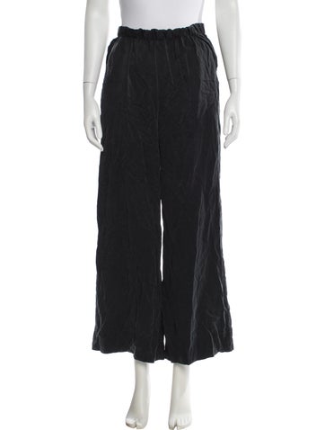 Pre-owned Unsubscribed Silk Wide Leg Pants In Gray