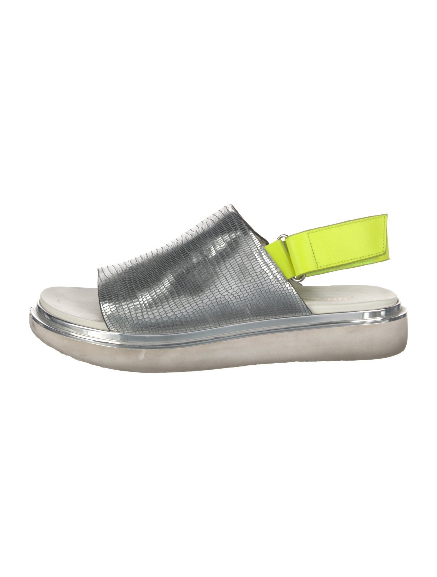 United Nude Embossed Leather Printed Slingback Sandals