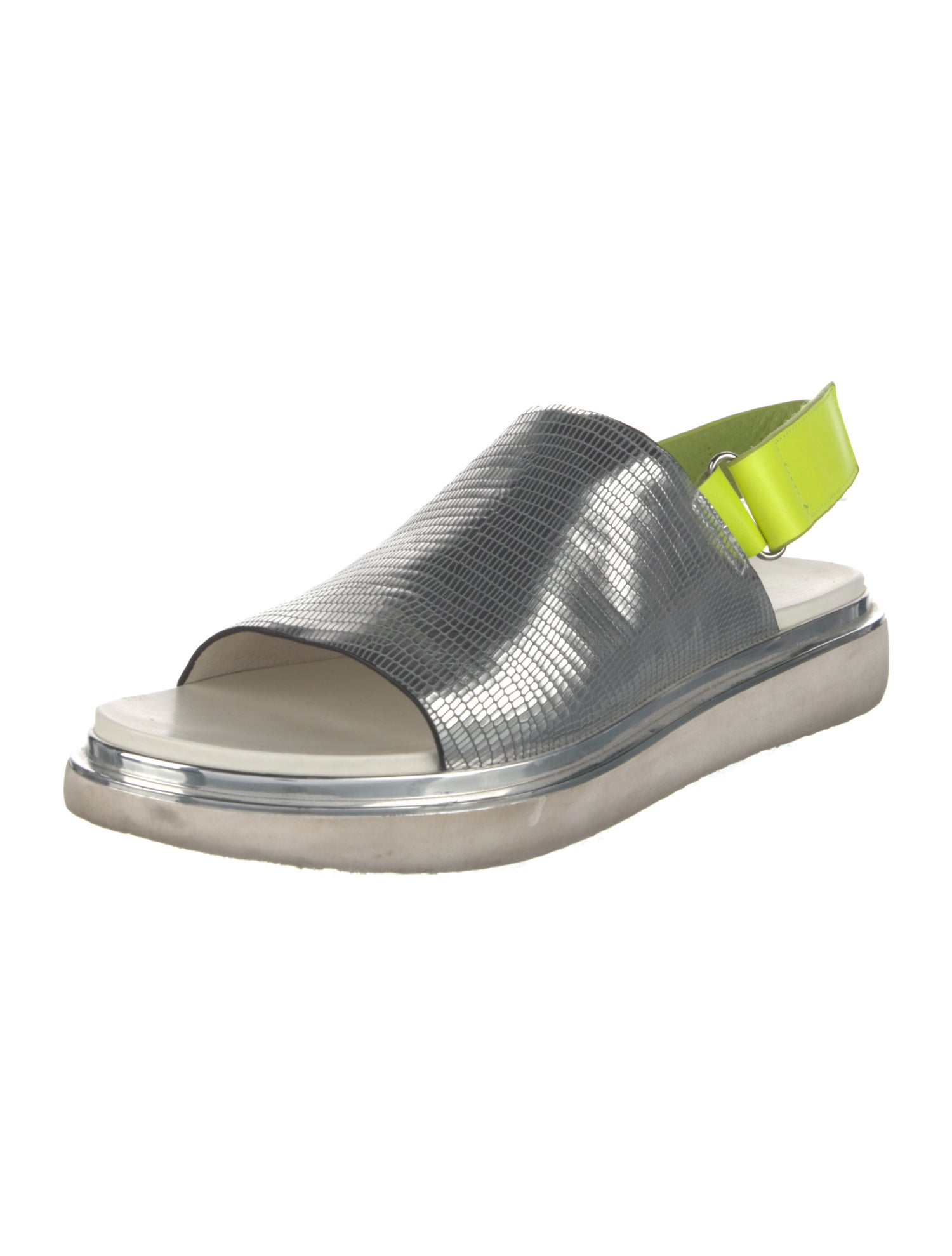 United Nude Embossed Leather Printed Slingback Sandals