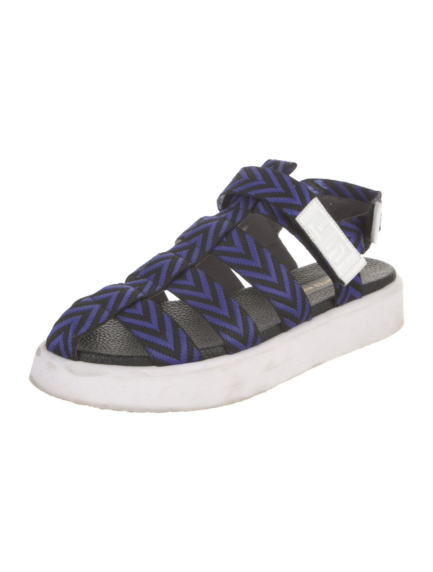 United Nude Nylon Leather Trim Embellishment Gladiator Sandals