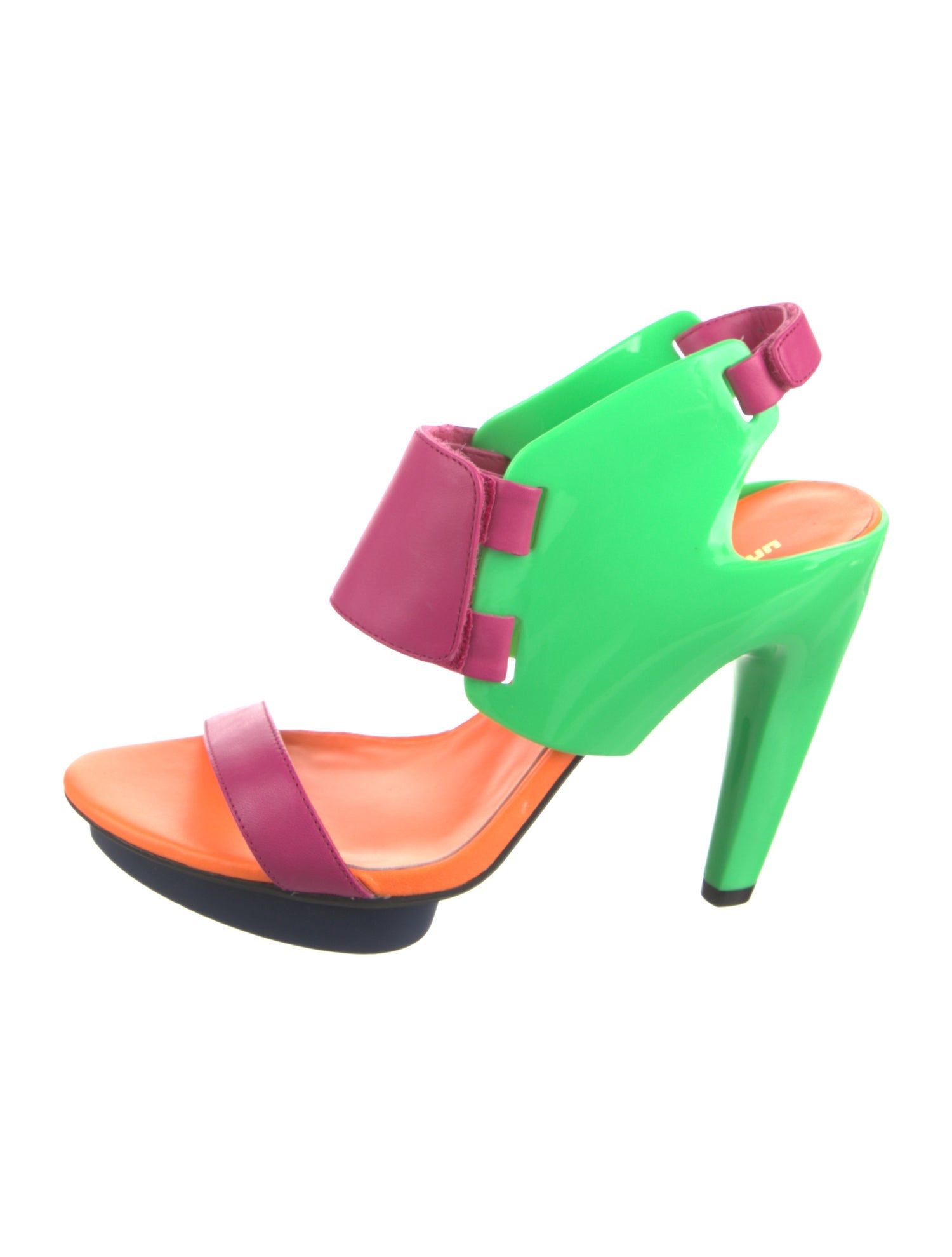 United Nude Rubber Colorblock Pattern Slingback Sandals