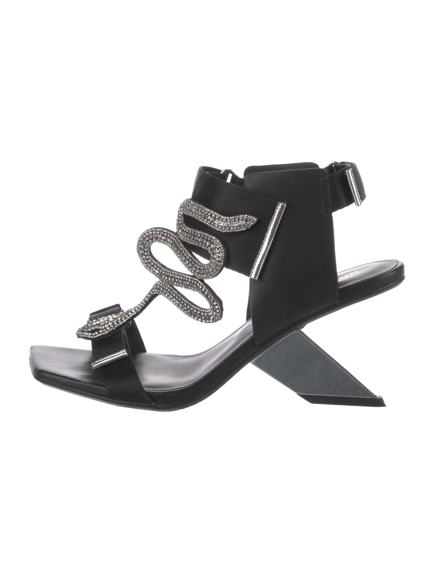 United Nude Leather Crystal Embellishments T-Strap Sandals