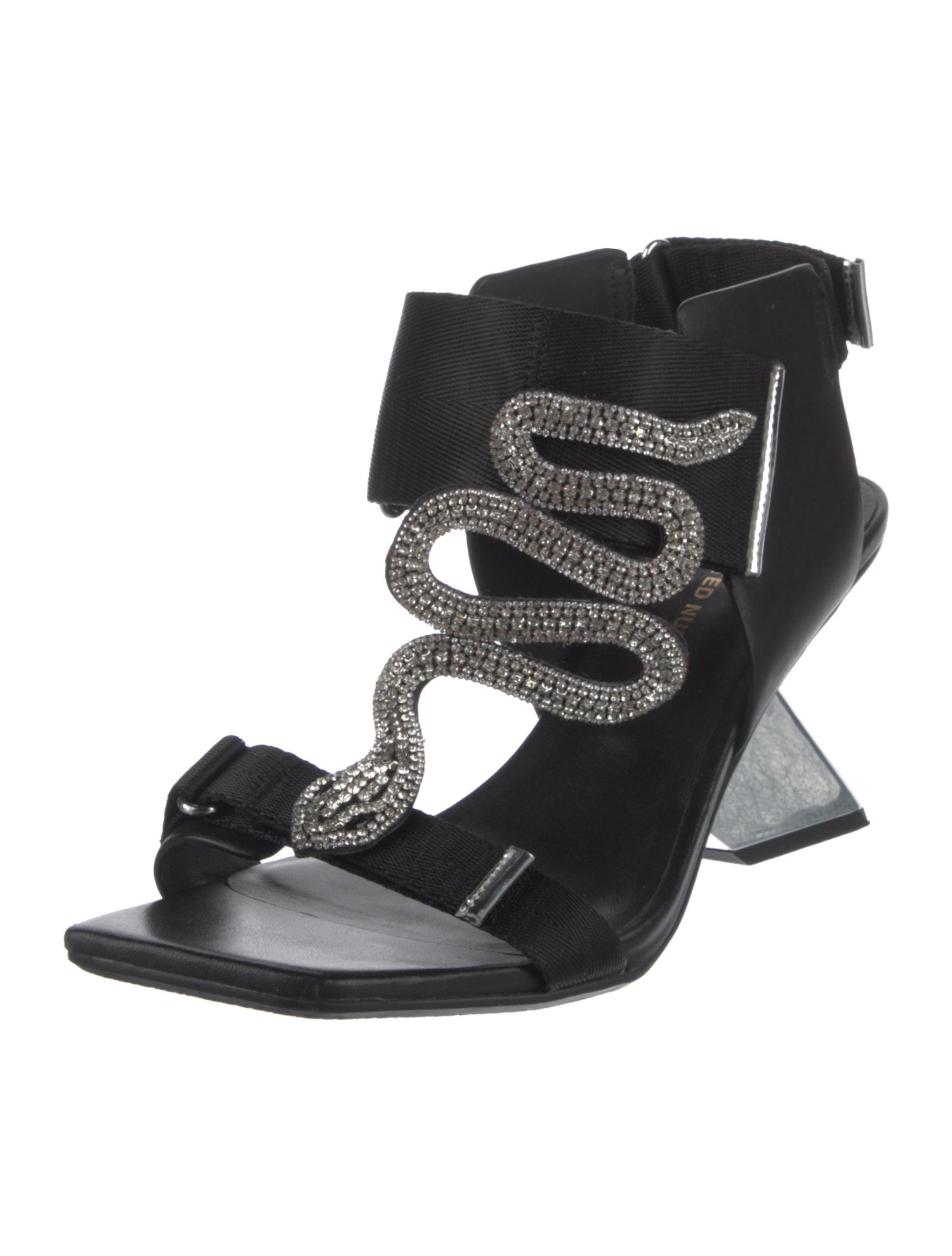 United Nude Leather Crystal Embellishments T-Strap Sandals
