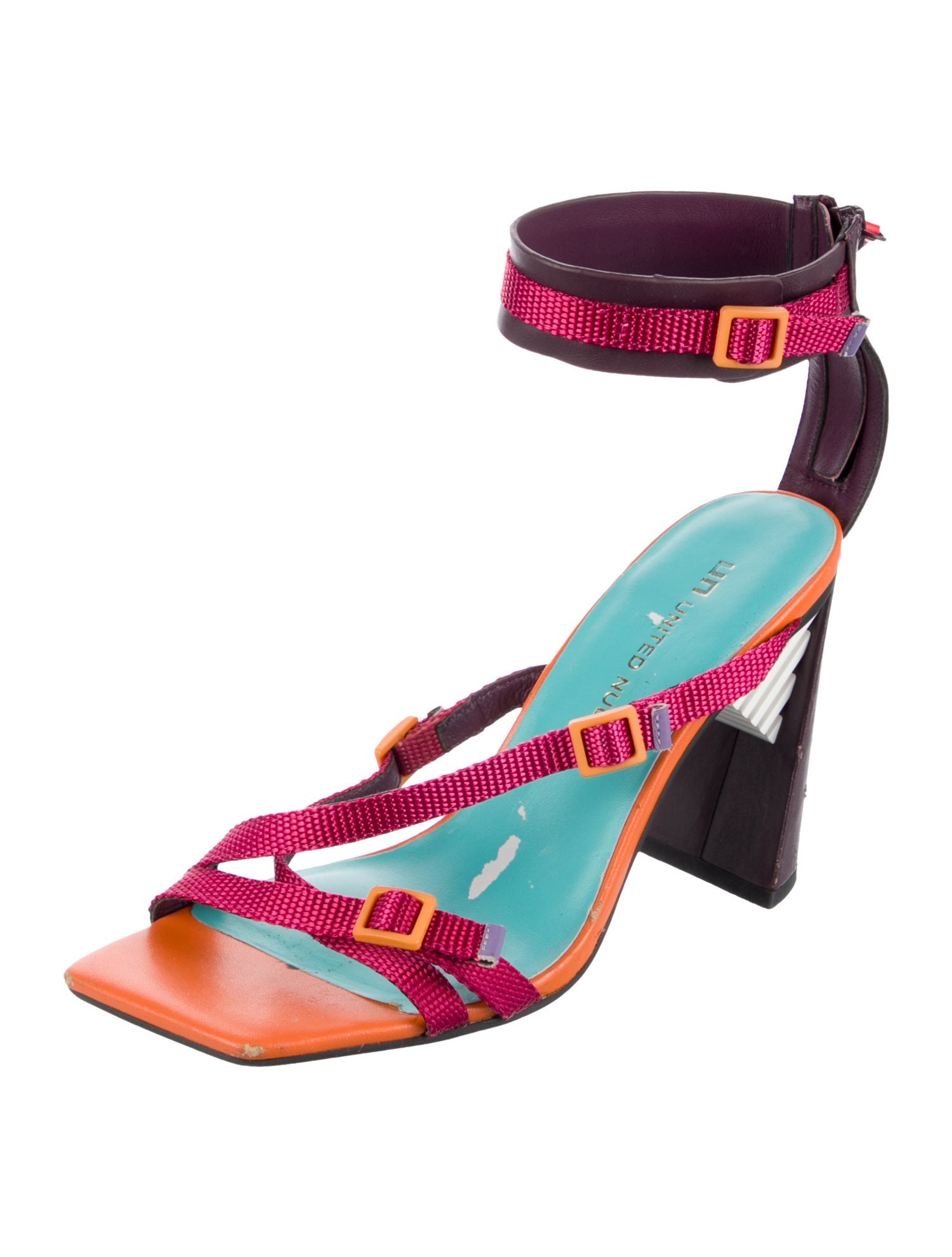 United Nude Leather Colorblock Pattern Sandals