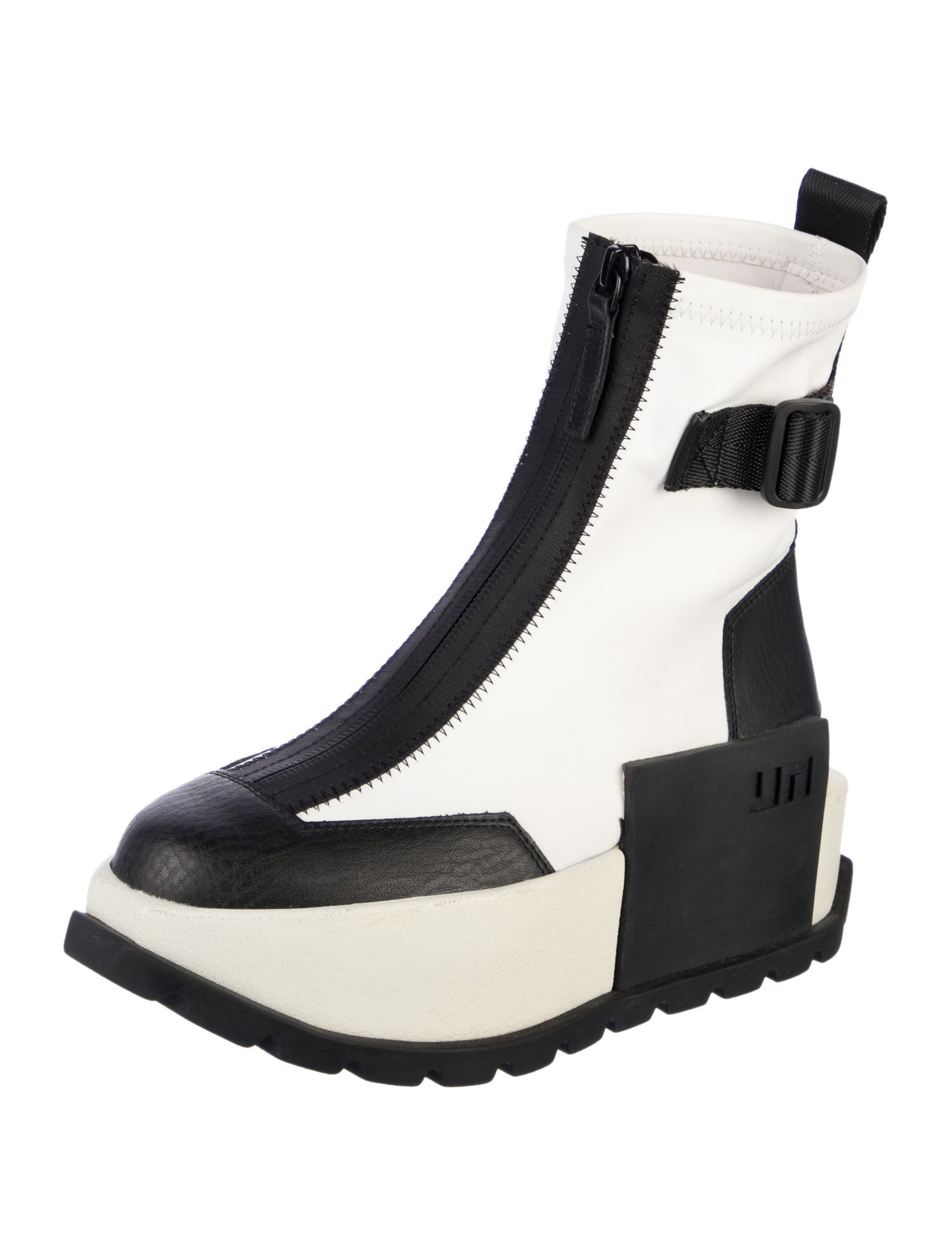 United Nude Leather Colorblock Pattern Chelsea Boots