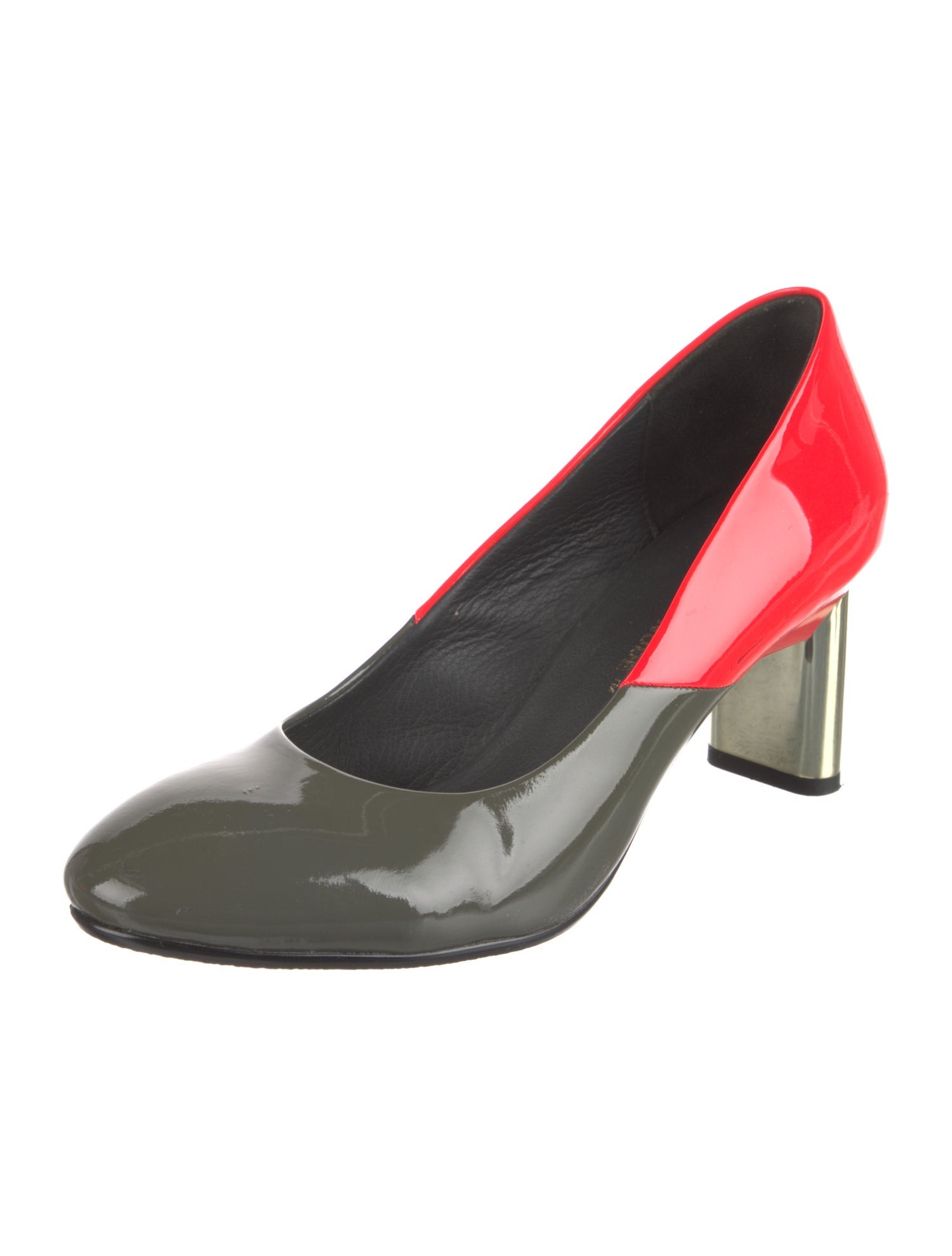 United Nude Patent Leather Colorblock Pattern Pumps