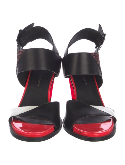 United Nude Leather Printed Slingback Sandals