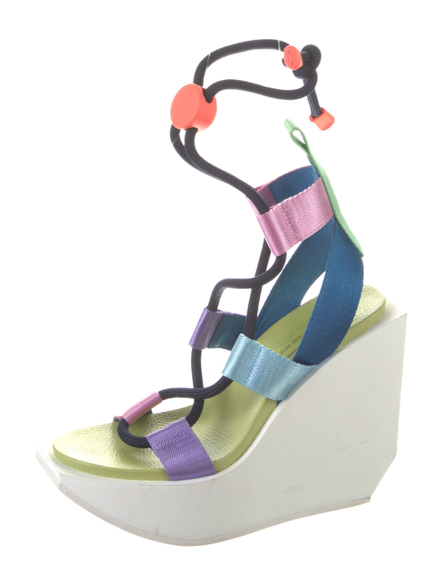 United Nude Colorblock Pattern Grosgrain Trim Gladiator Sandals