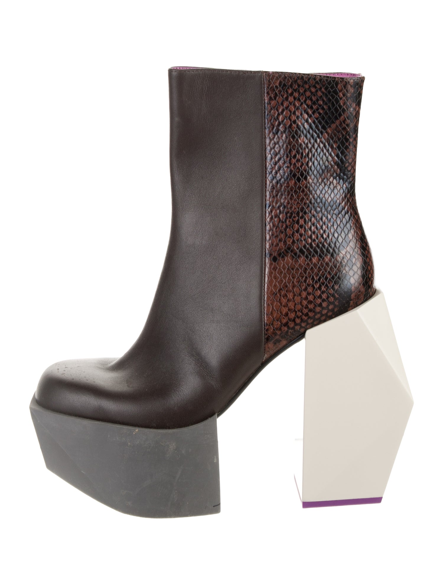 United Nude Leather Animal Print Boots