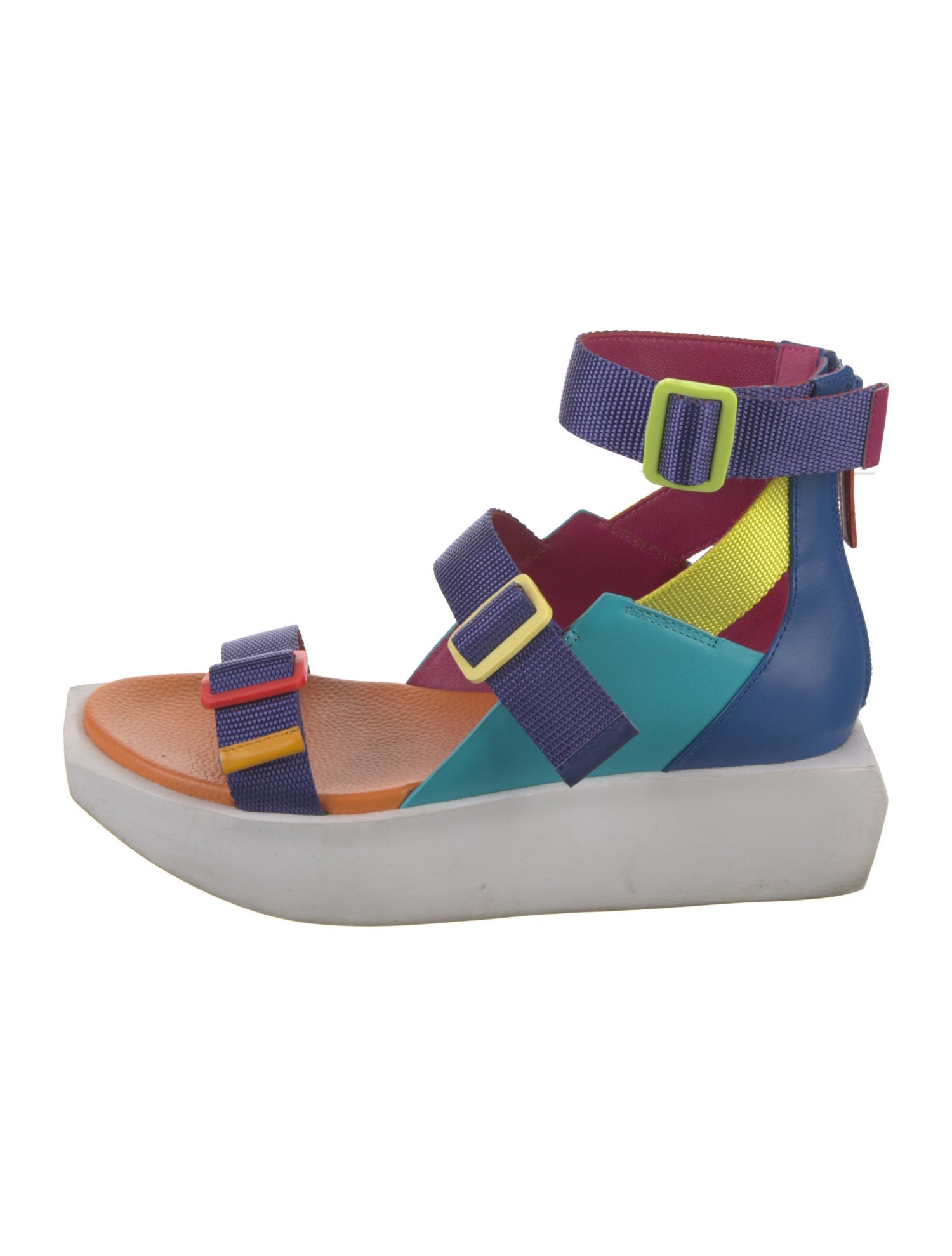 United Nude Leather Colorblock Pattern Gladiator Sandals