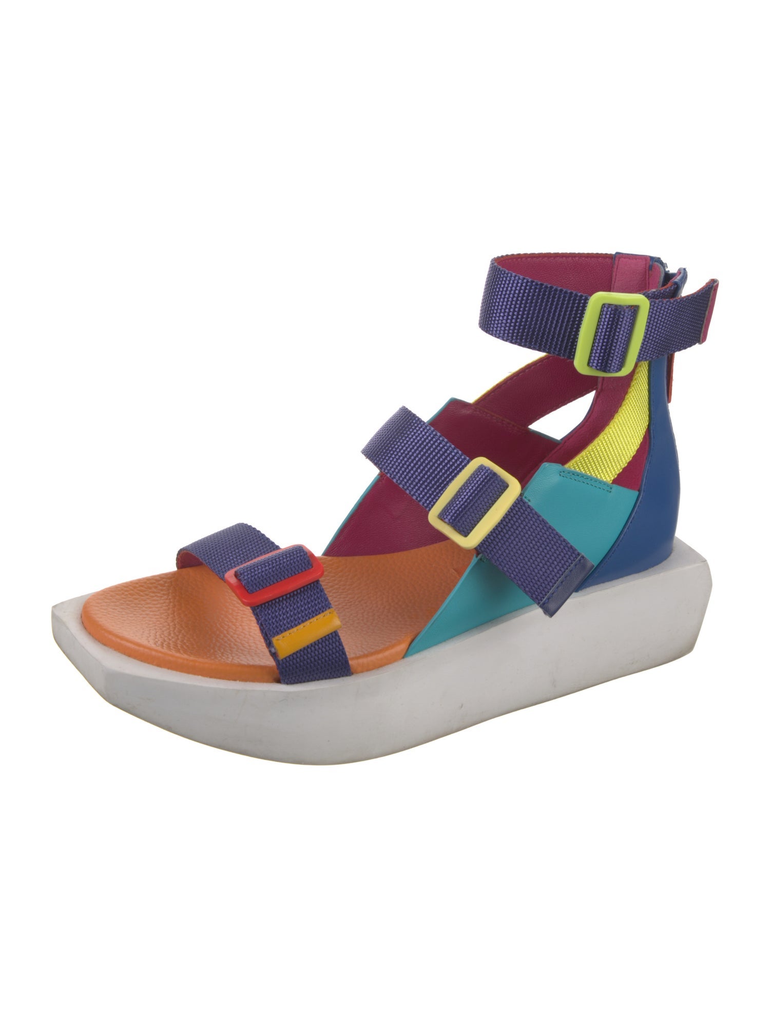 United Nude Leather Colorblock Pattern Gladiator Sandals