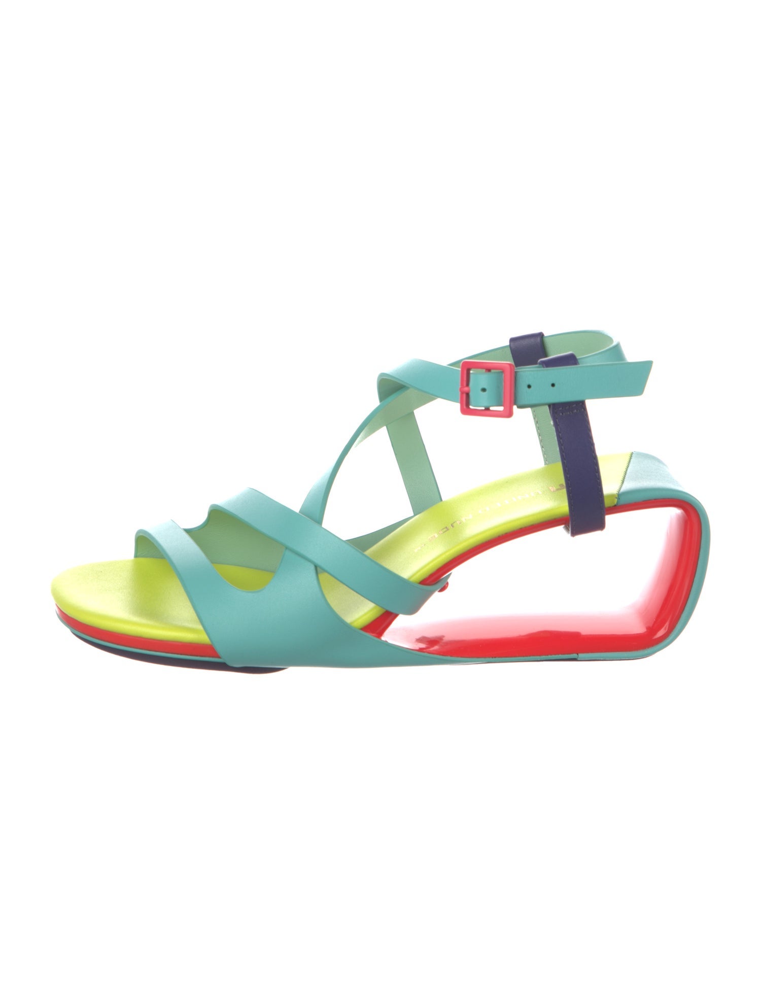 United Nude Leather Colorblock Pattern Sandals