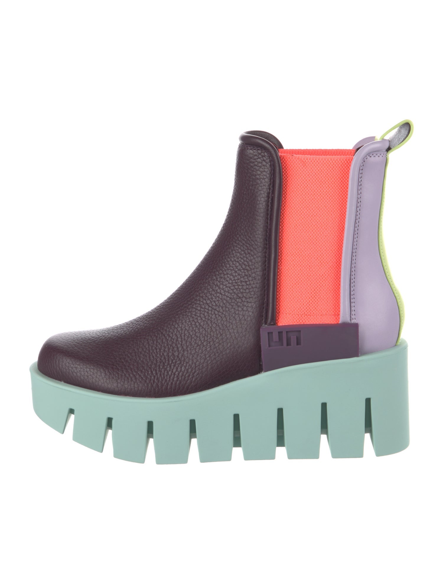 United Nude Leather Colorblock Pattern Chelsea Boots