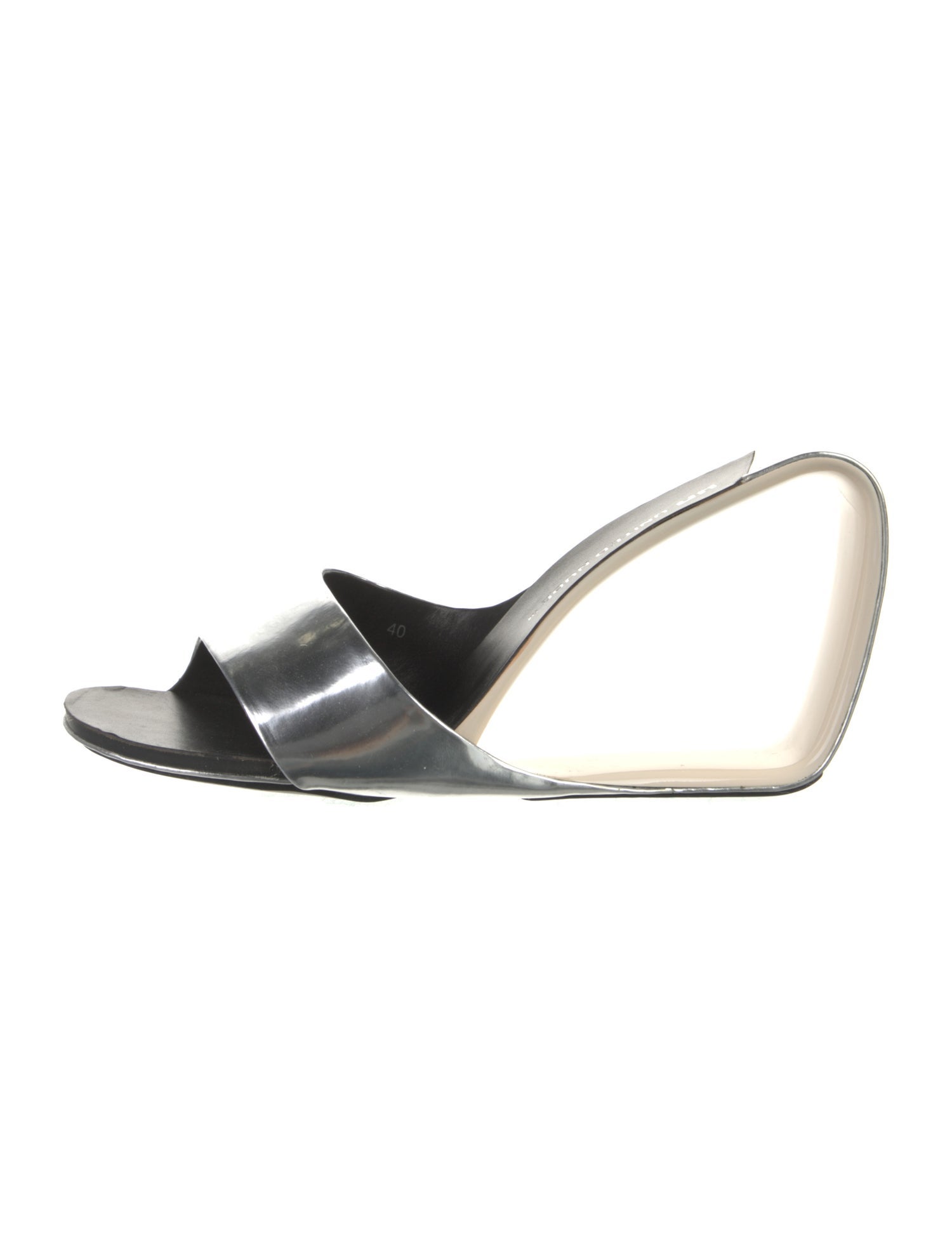 United Nude Patent Leather Colorblock Pattern Slides