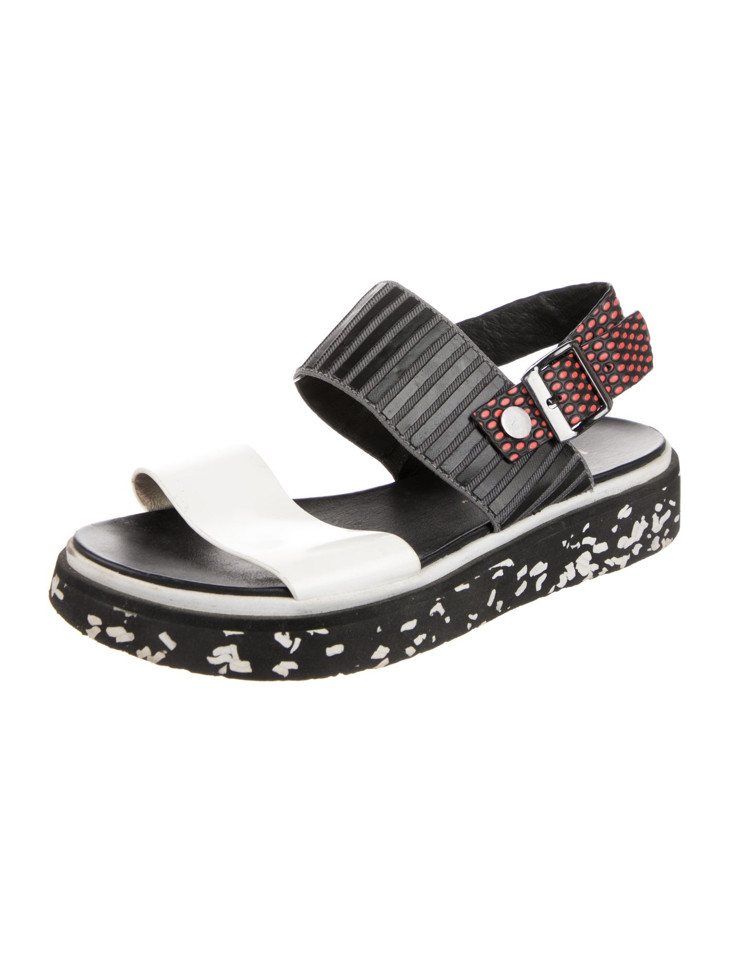 United Nude Leather Printed Slingback Sandals