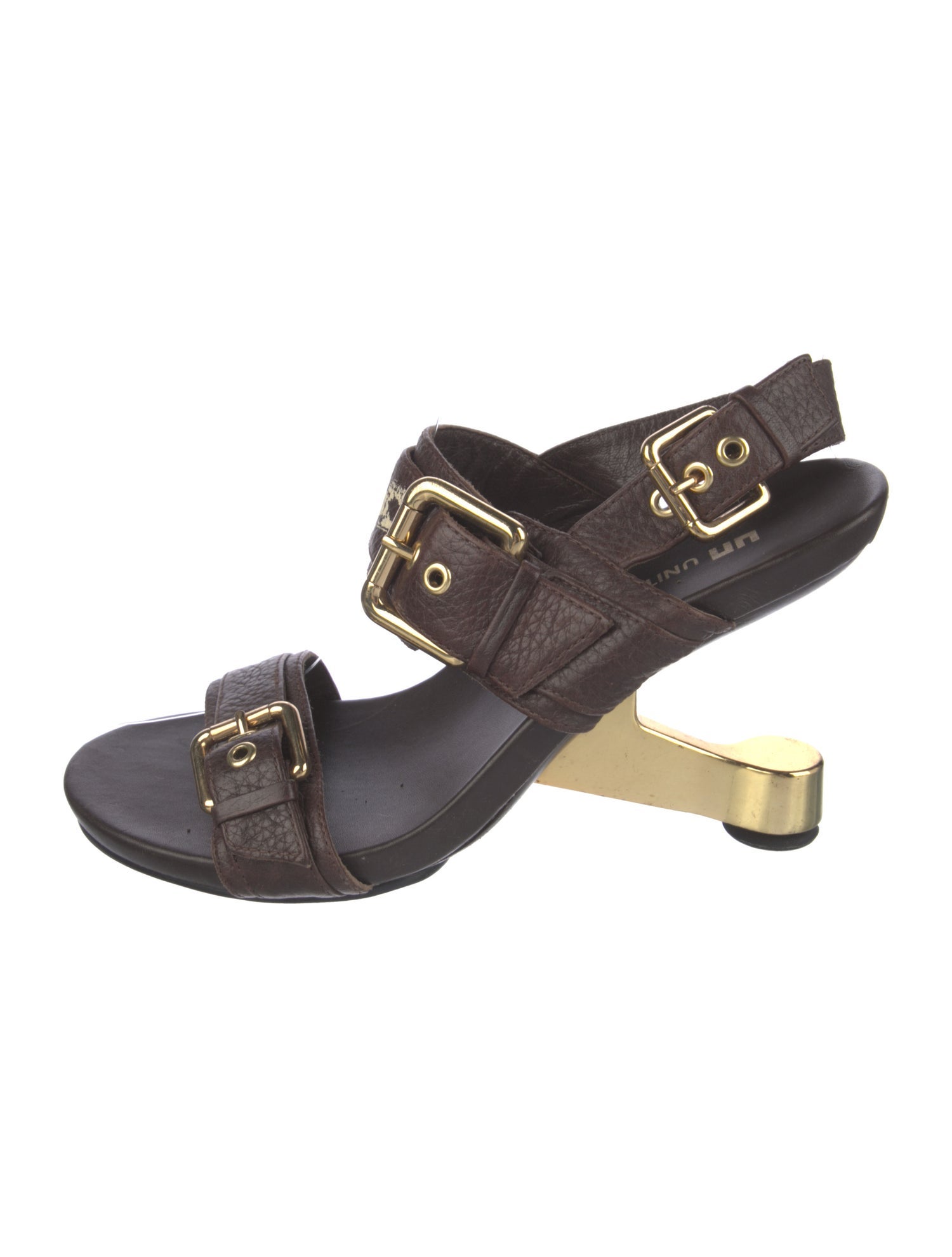 United Nude Leather Colorblock Pattern Slingback Sandals